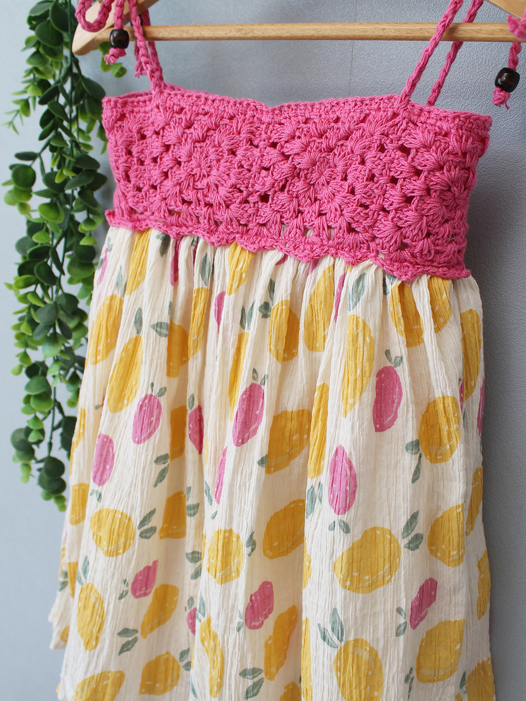 Woonie Crochet Printed Summer Dress - Multicolor