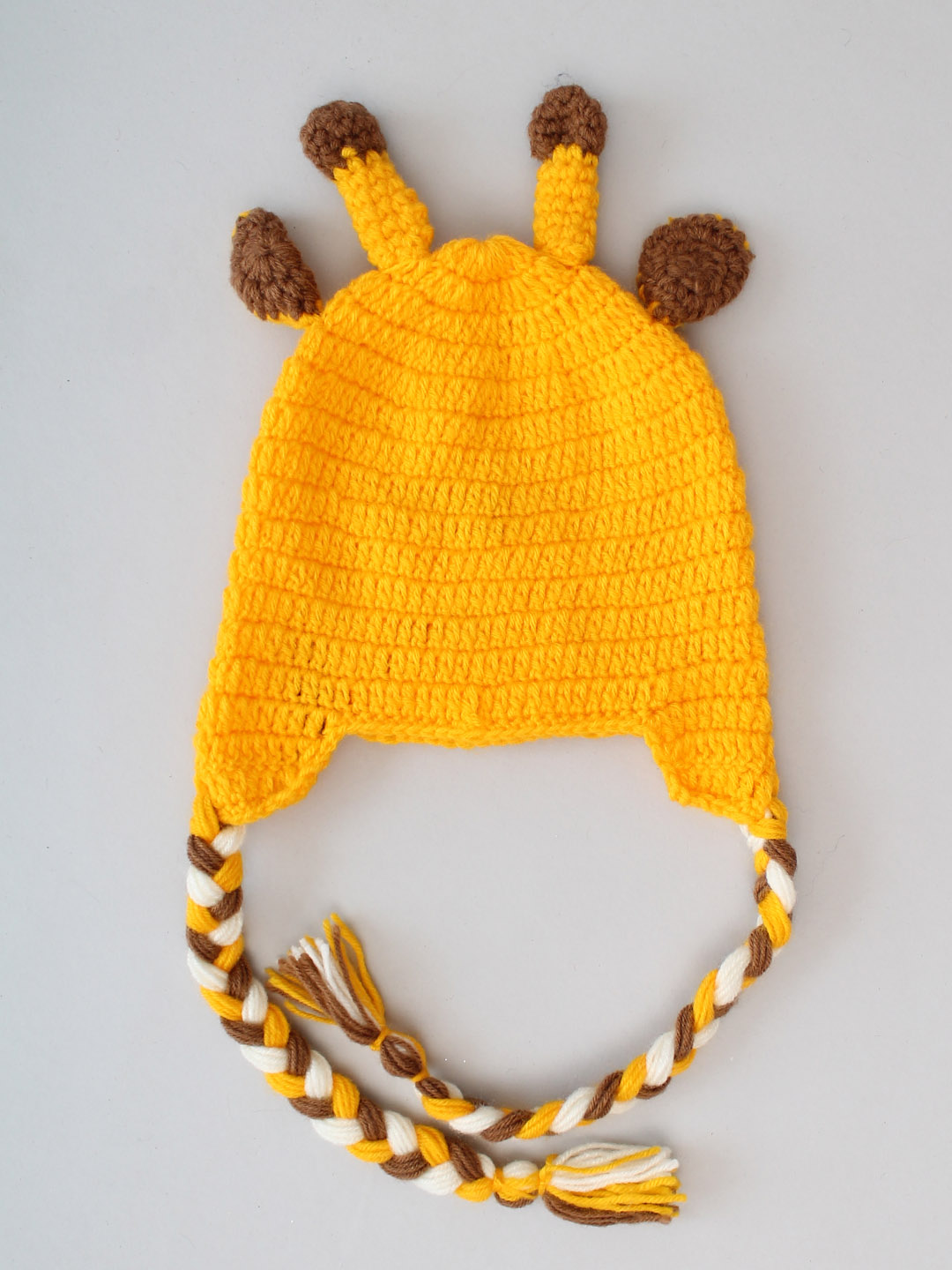 Giraffe Beanie for Newborn - Yellow
