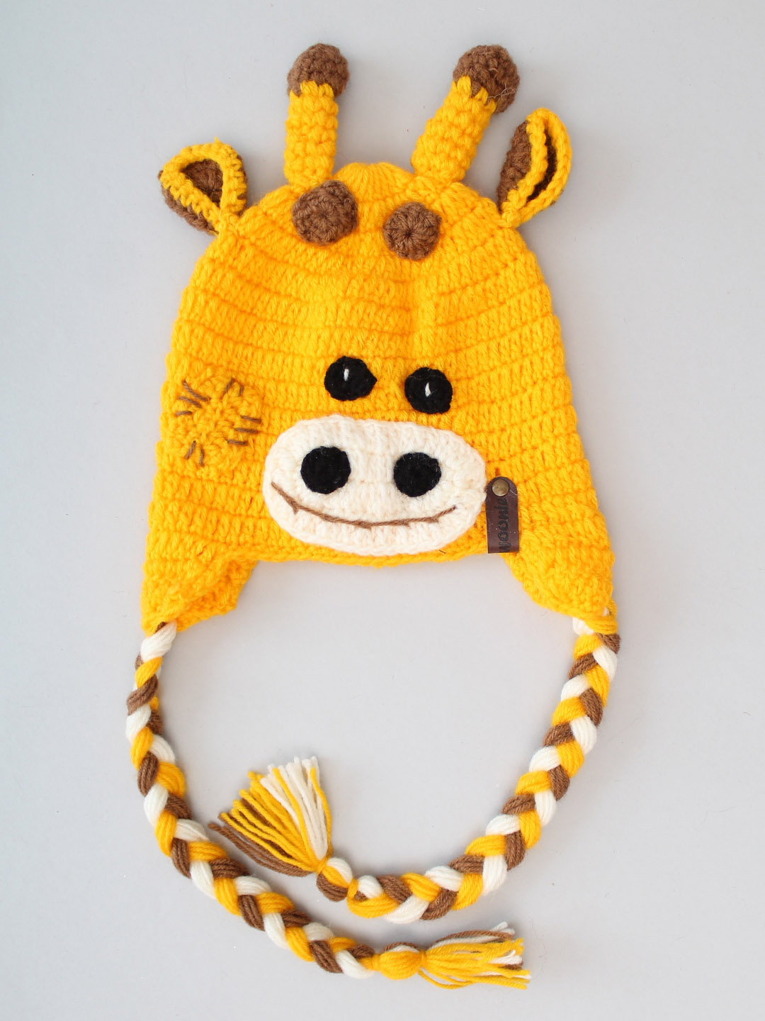 Giraffe Beanie for Newborn - Yellow