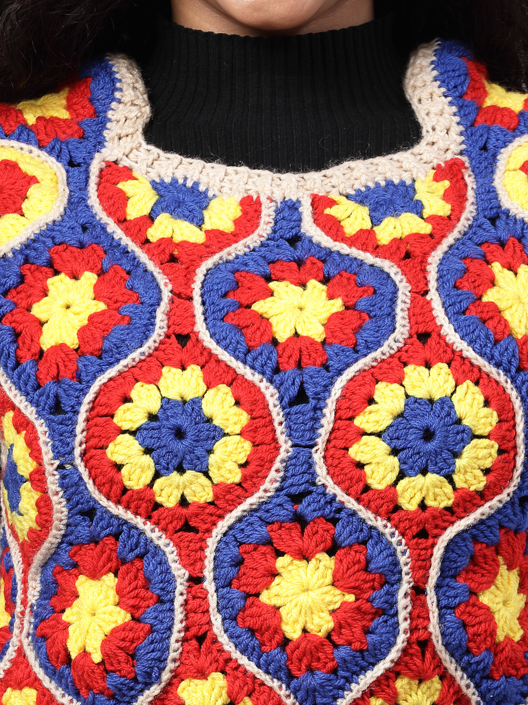 Granny Hexagon Crochet Sweater Vest - Multi