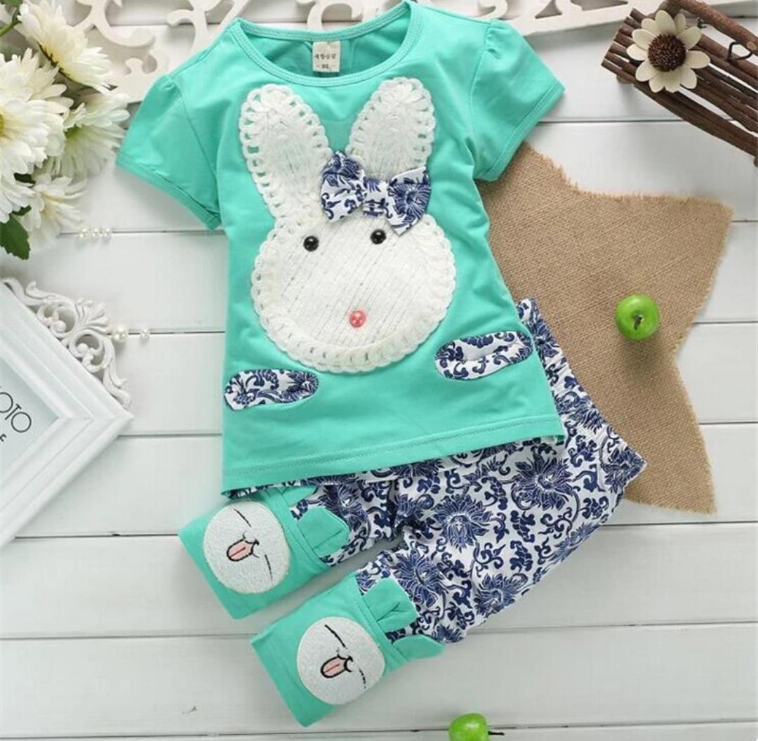 Green Bunny Capri Set