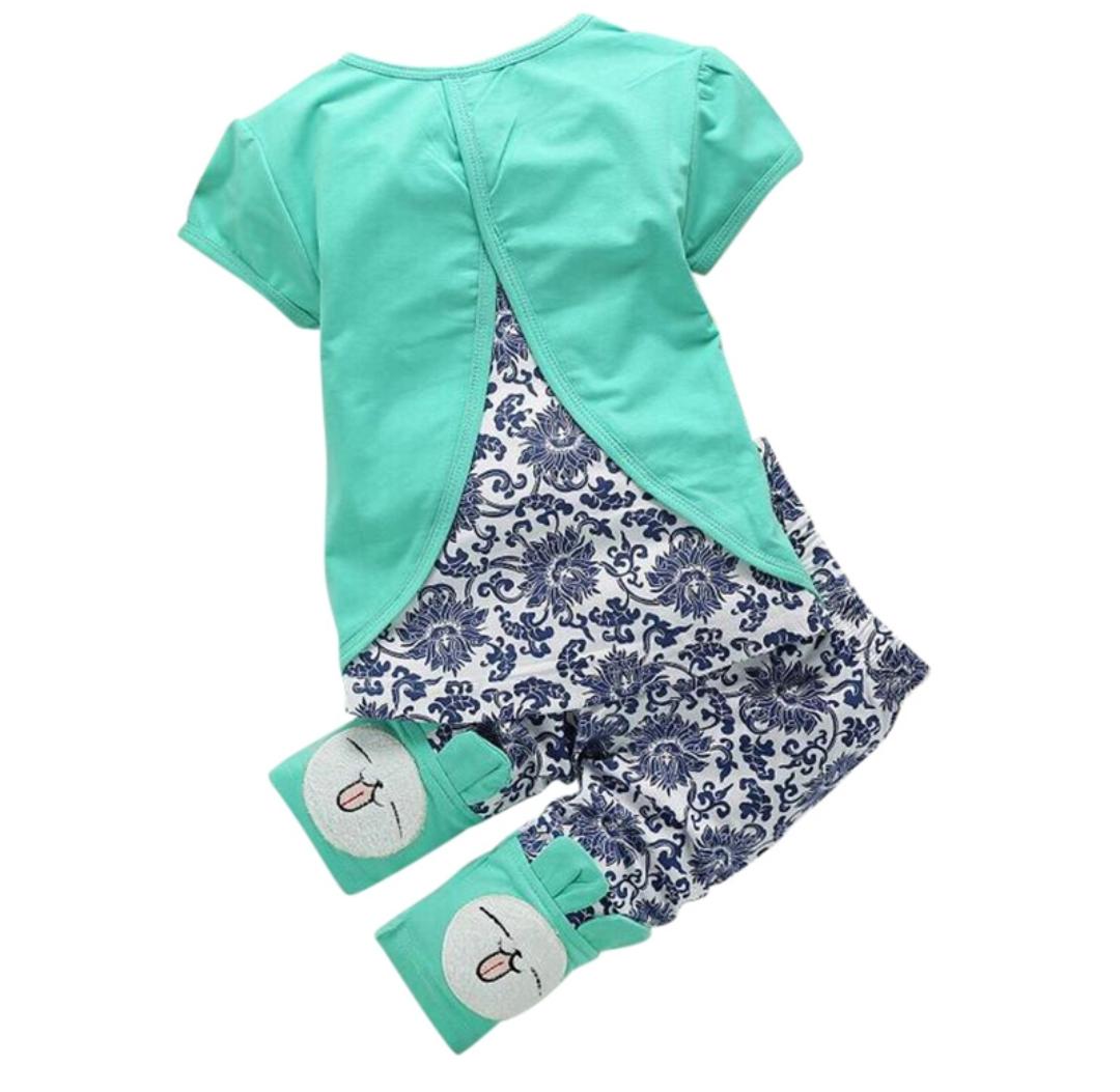 Green Bunny Capri Set