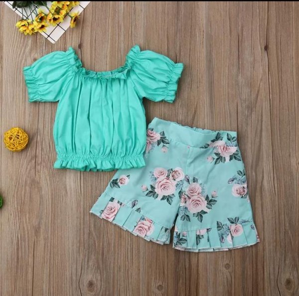 Image of Green Floral Set
