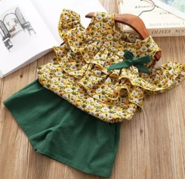 Image of Green Summer Frill Set