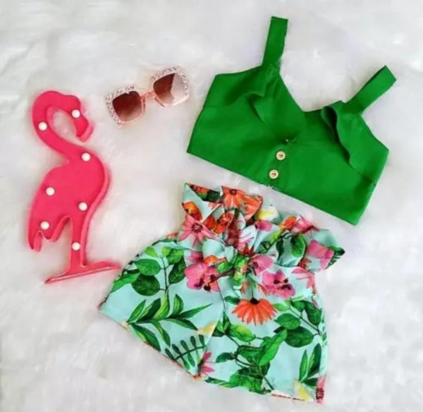 Image of Green Top with Shorts