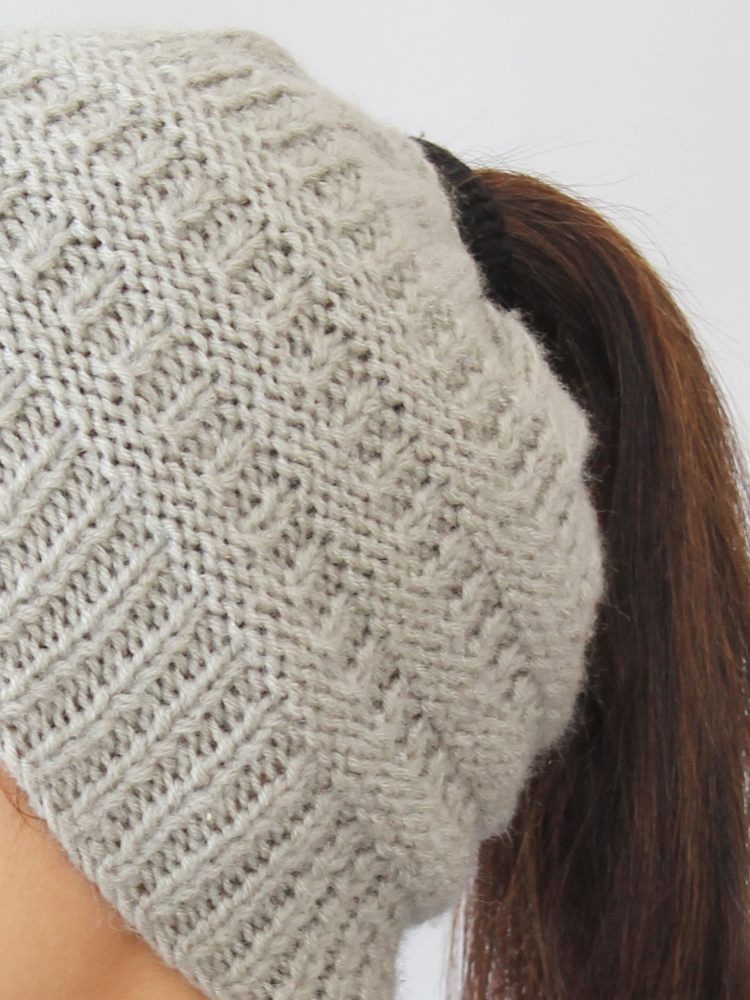 Ponytail Hat for Women - Light Grey