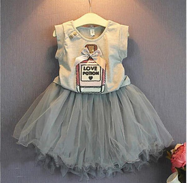 Image of Grey Top &amp; Skirt With Sequin Work