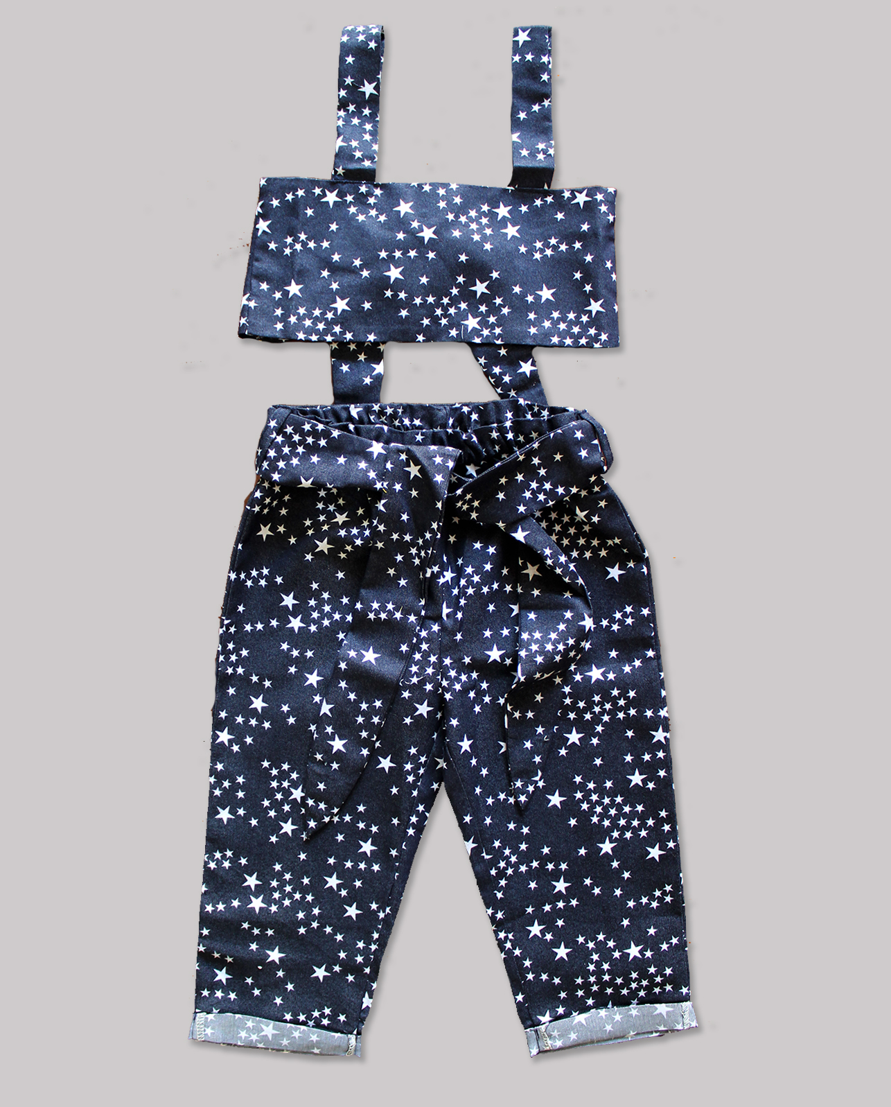 Woonie Sleeveless Star Printed  Top With PantNavy Blue