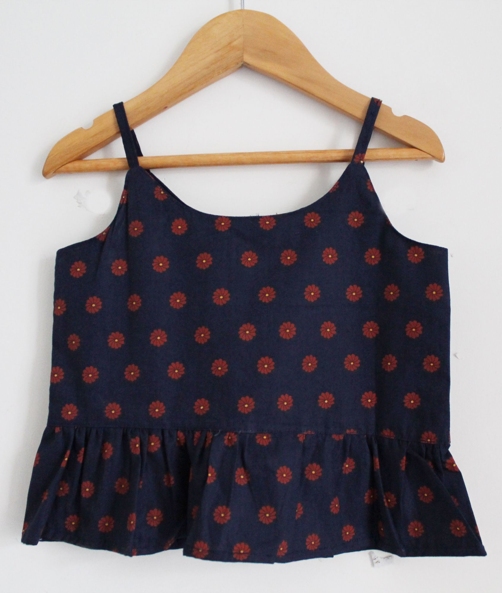Woonie Floral Printed Sleeveless Top With Shorts  Blue