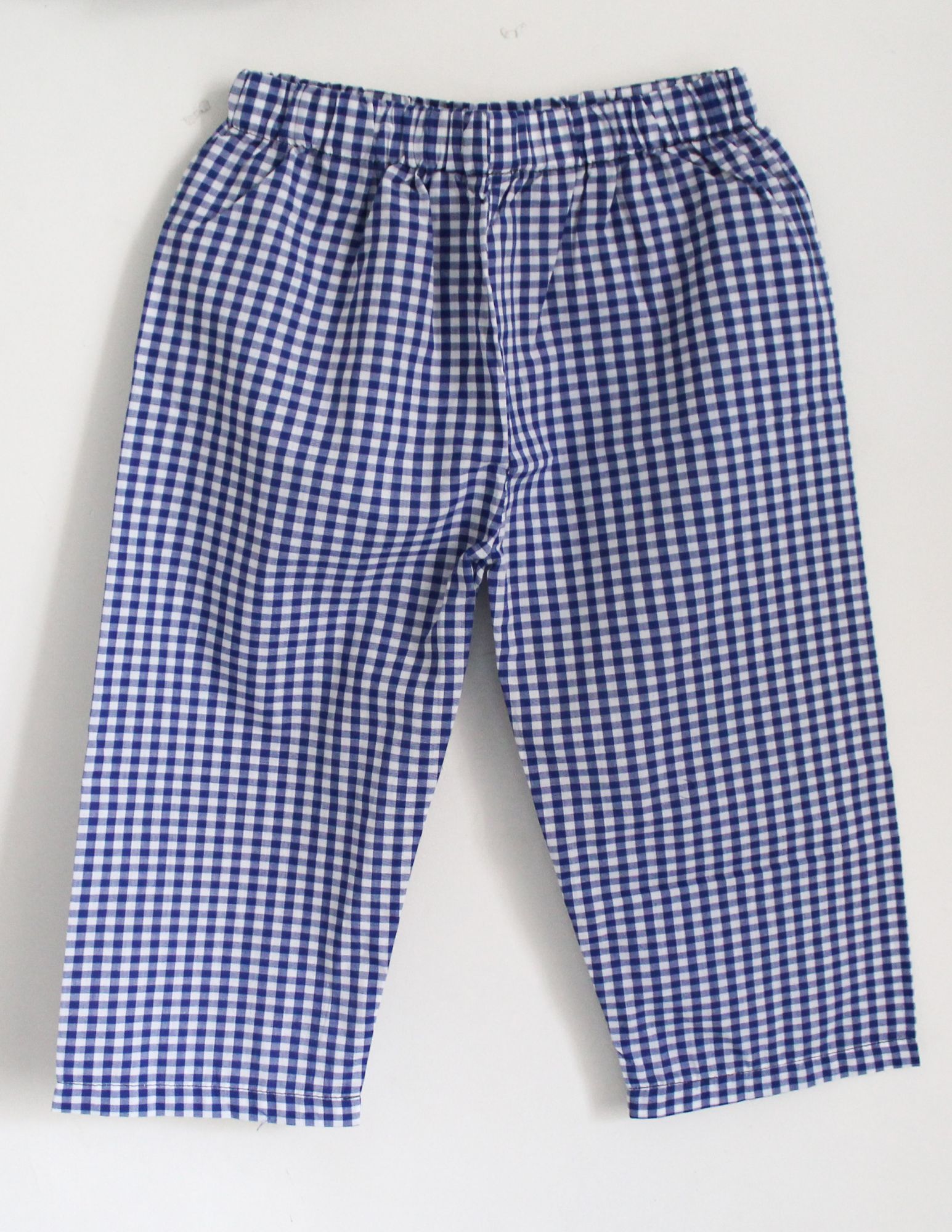 Woonie Sleeveless Checked Top With Pants - Blue
