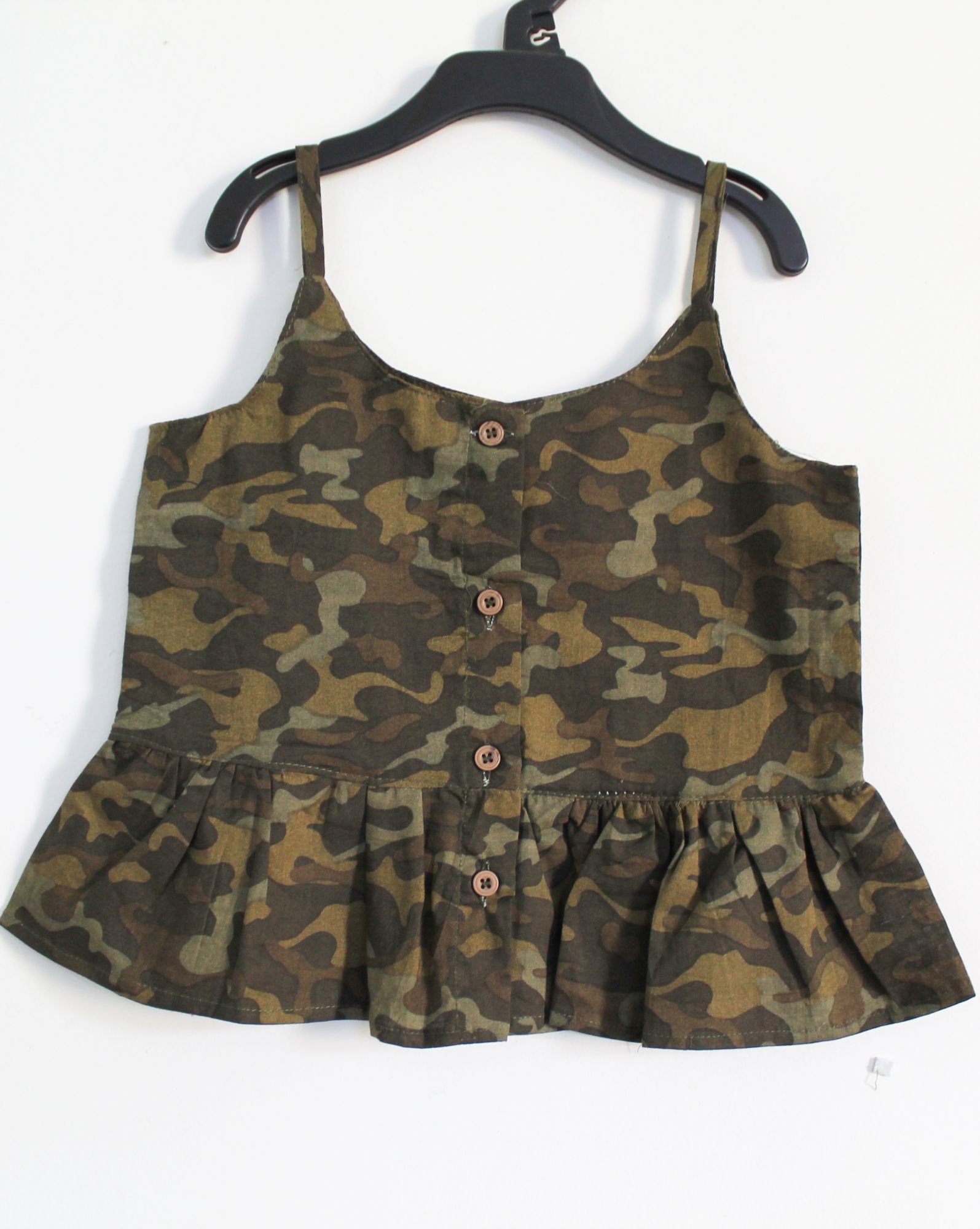 Woonie Sleeveless Camouflage Print Top With Shorts - Multi Colour