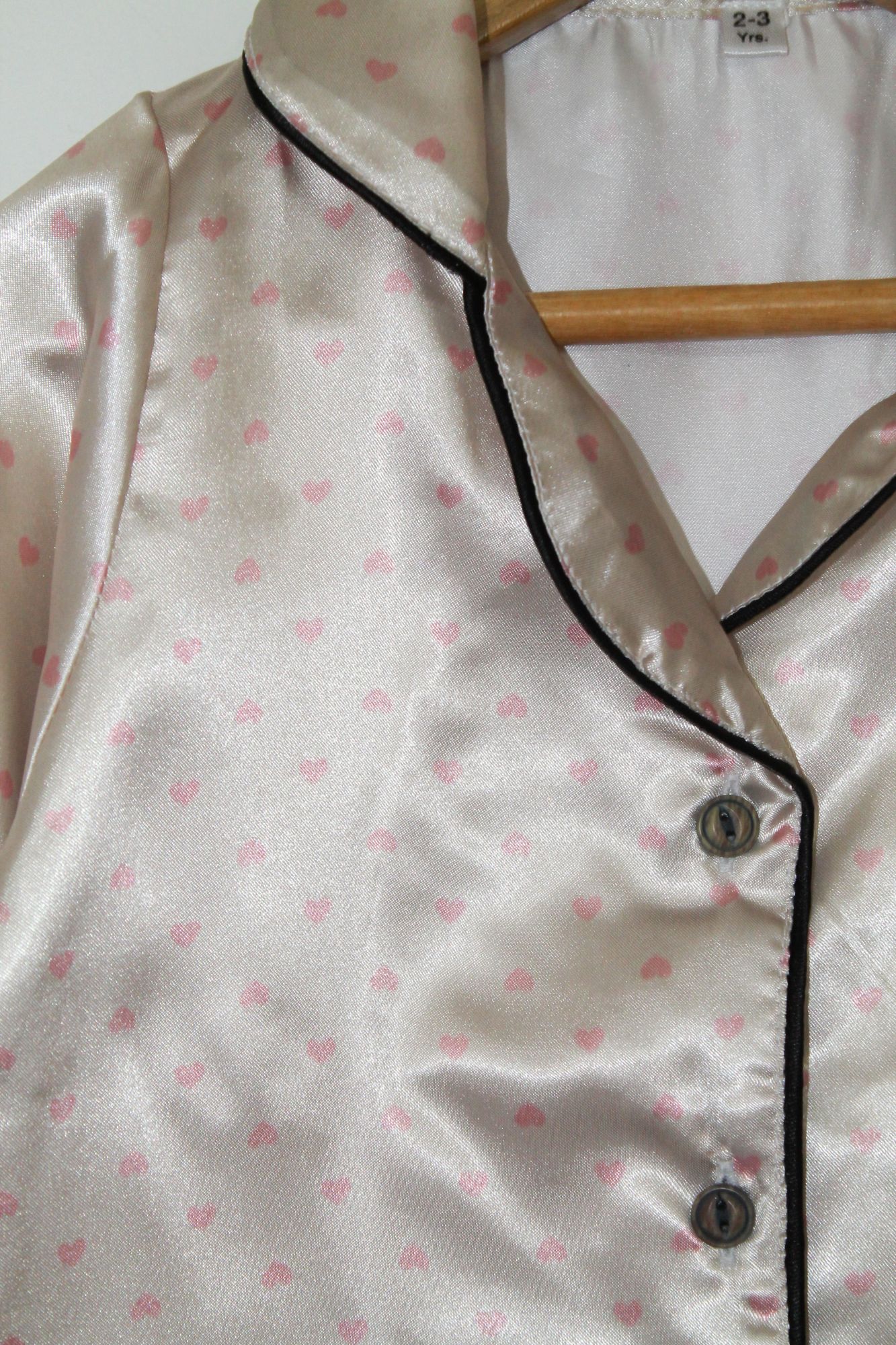 Woonie Full Sleeves All Over Heart Printed Night Suit  Beige