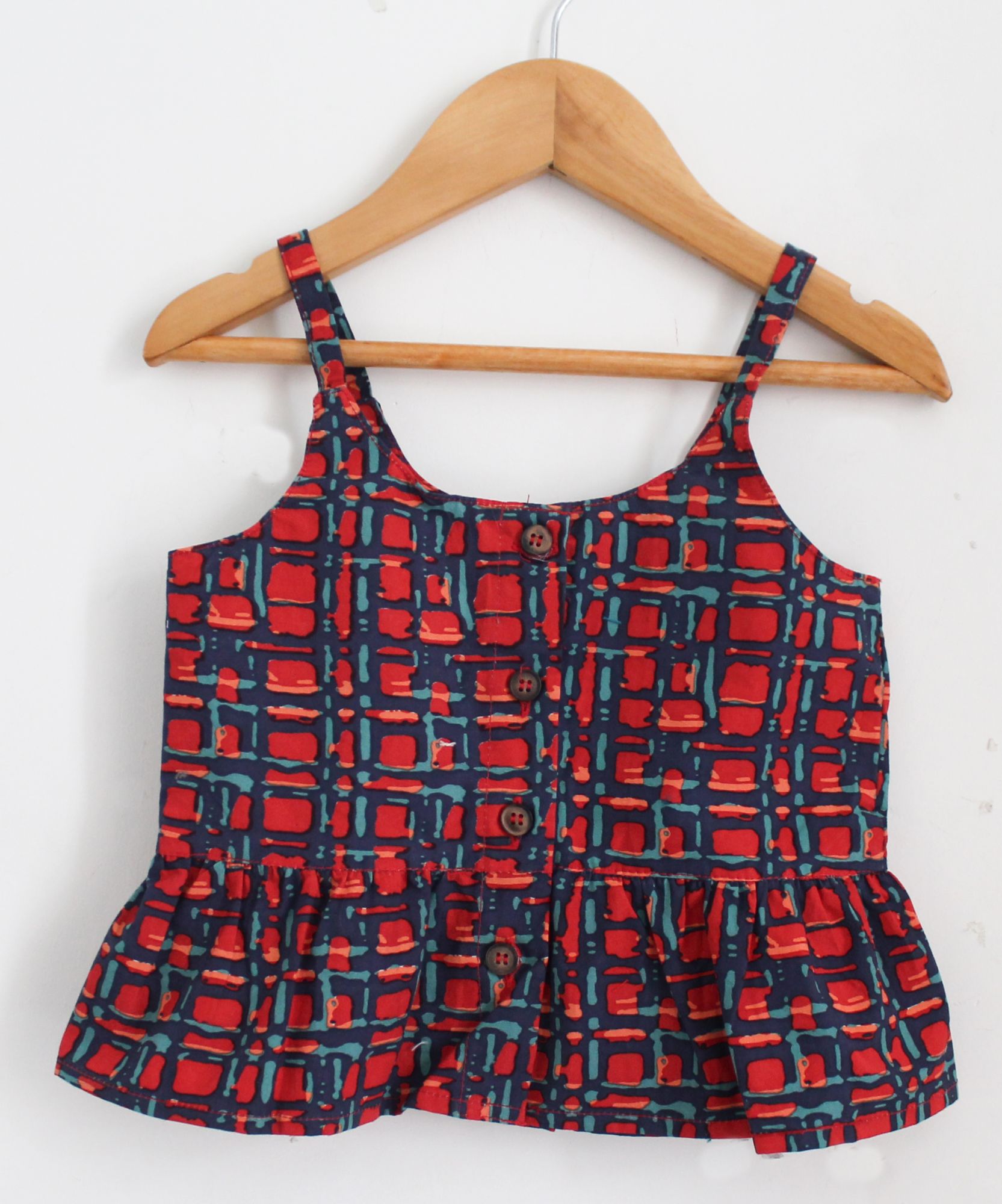 Woonie Sleeveless Printed Top With ShortsRed
