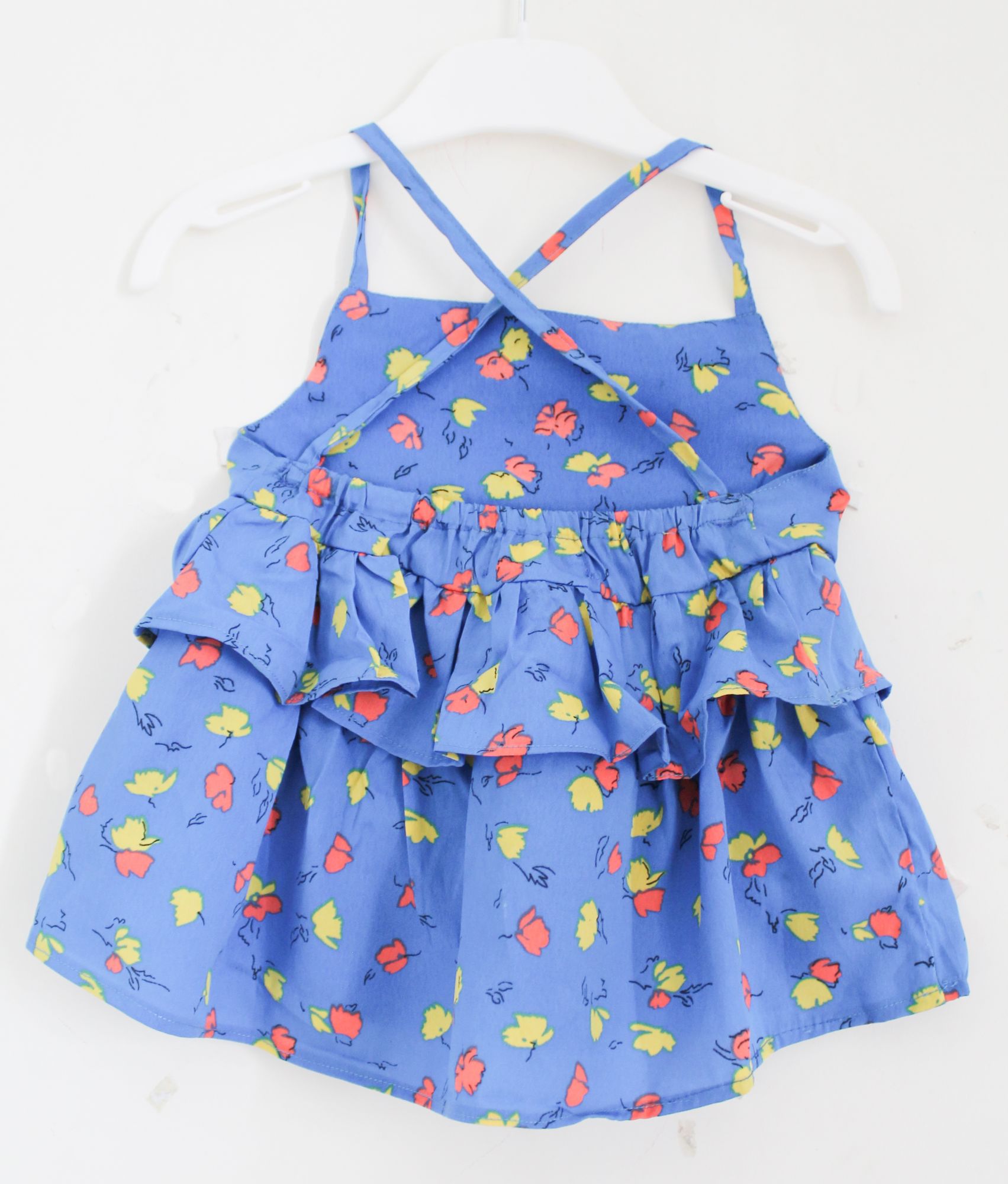Woonie Sleeveless Flower Print Top With Bottom - Blue