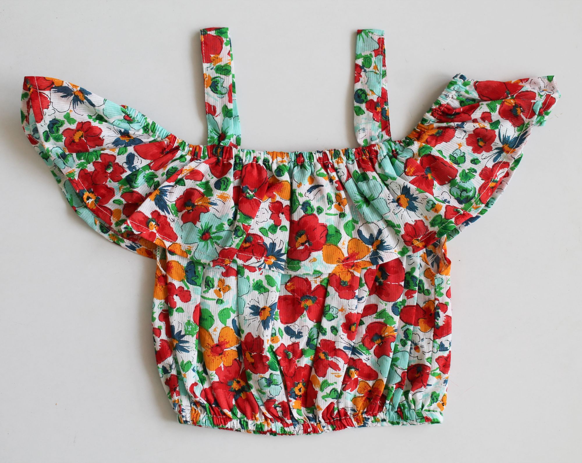 Woonie Short Sleeves Floral Print Top With Skorts - Multi Colour