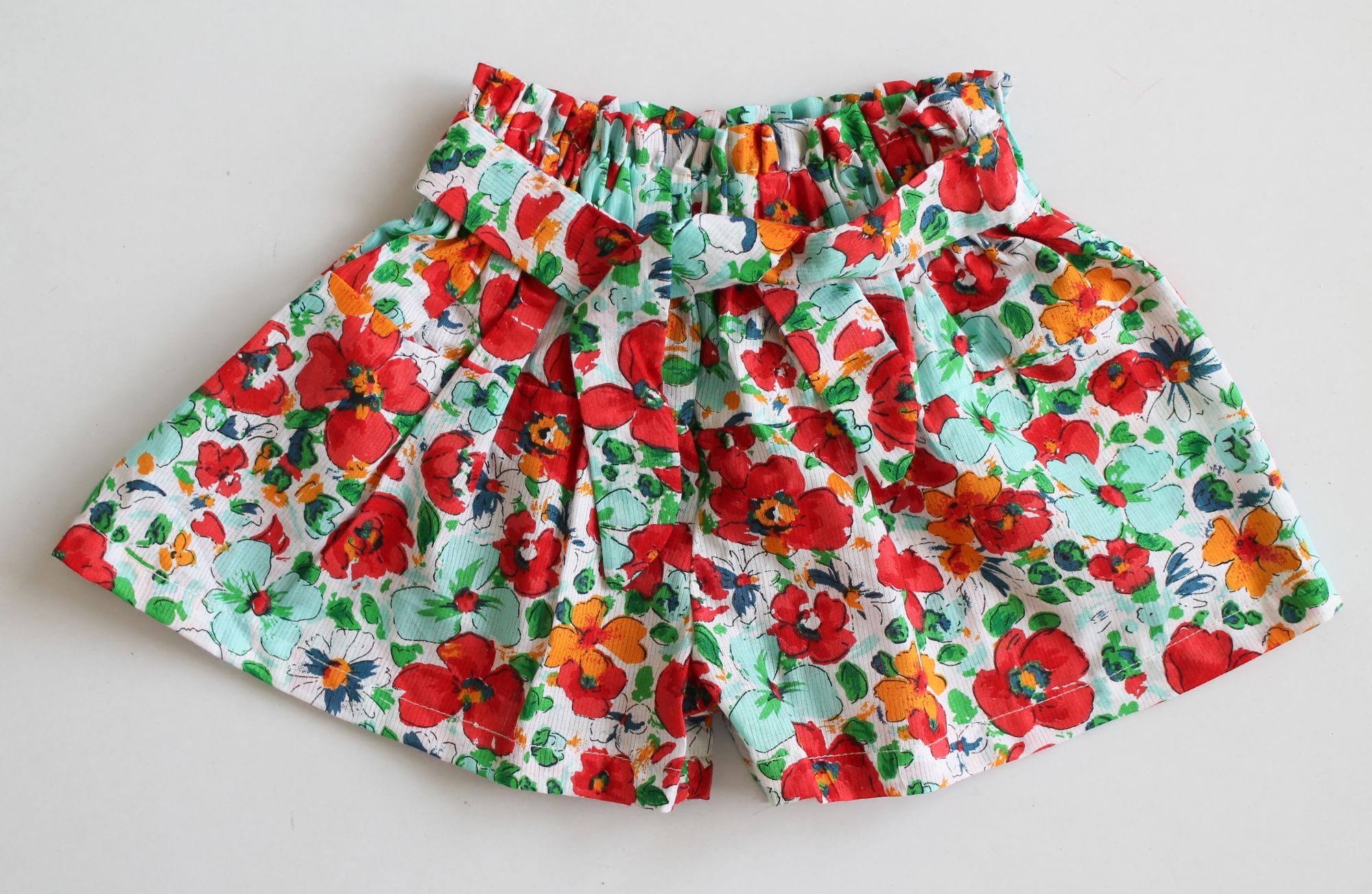 Woonie Short Sleeves Floral Print Top With Skorts - Multi Colour