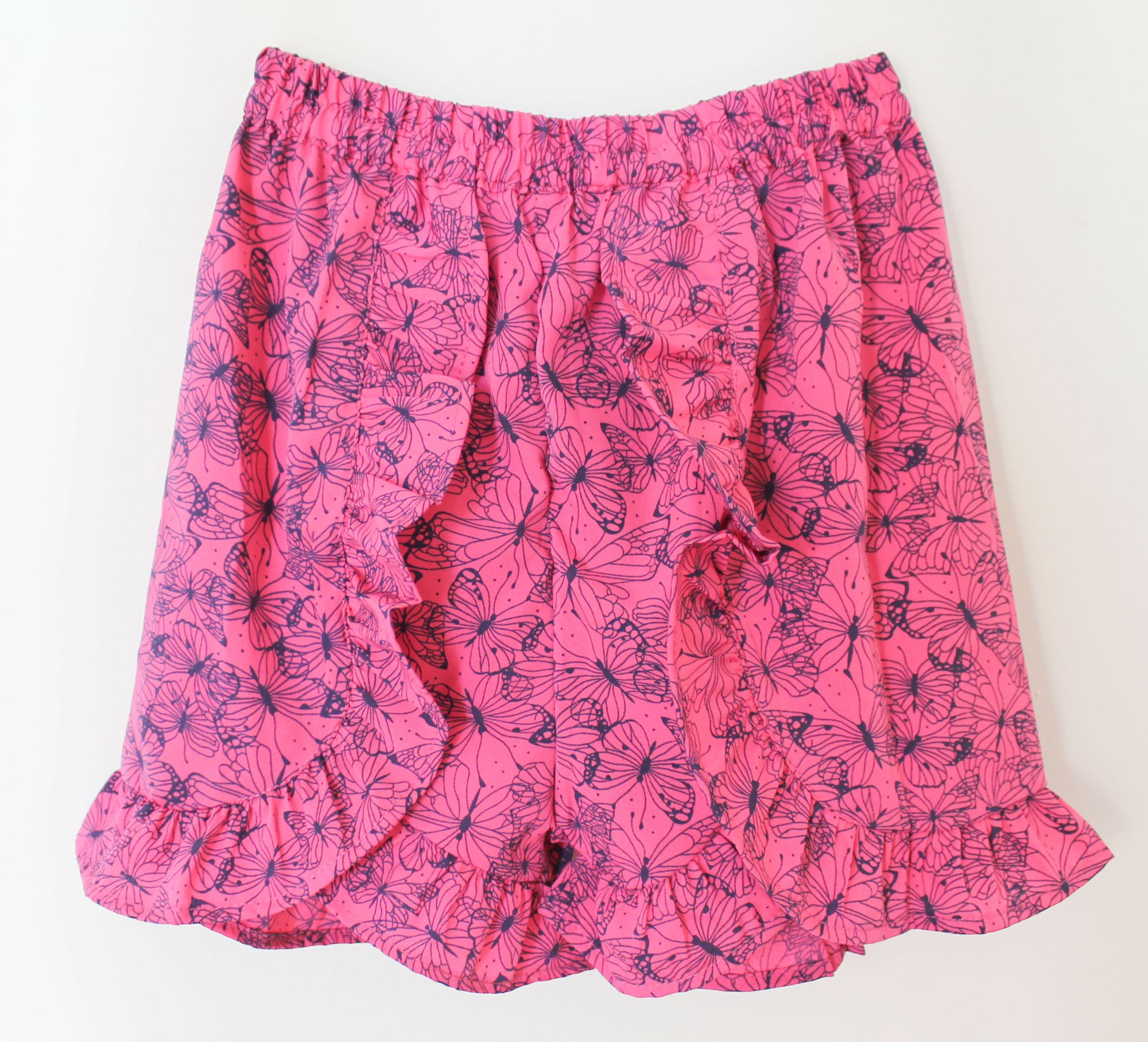 Woonie Sleeveless Butterfly Printed Top And Shorts Set - Pink