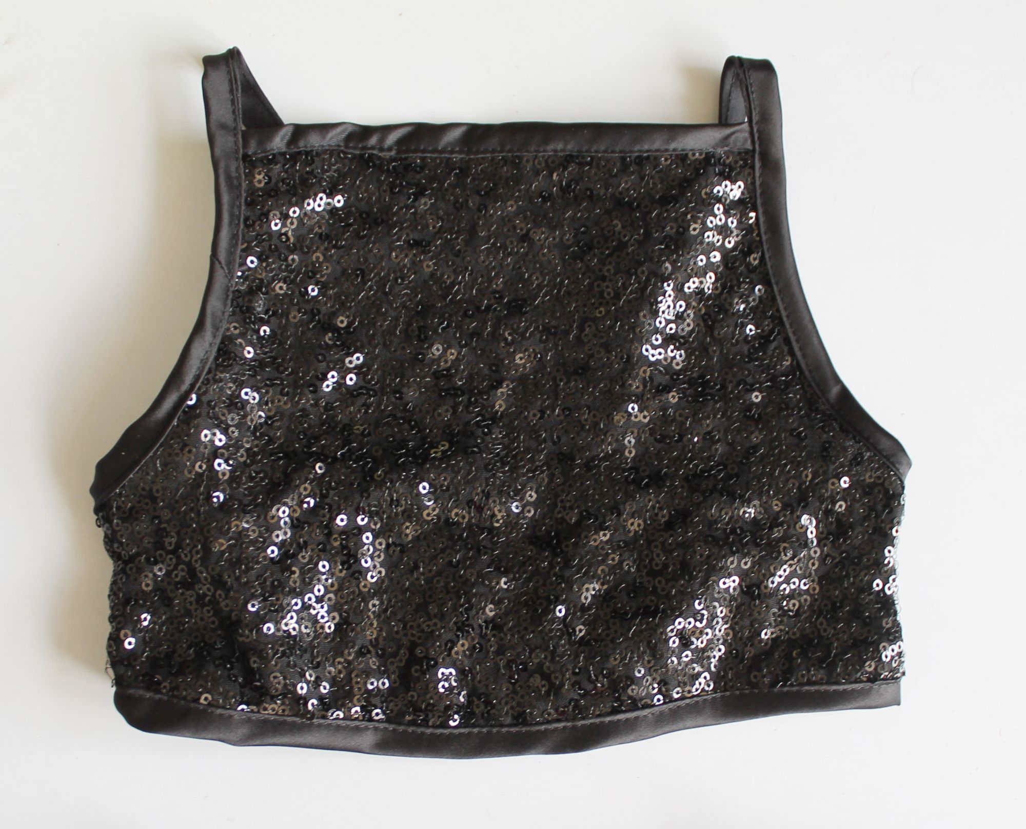 Woonie Sleeveless Stylish Sequined Set With Headband-Black