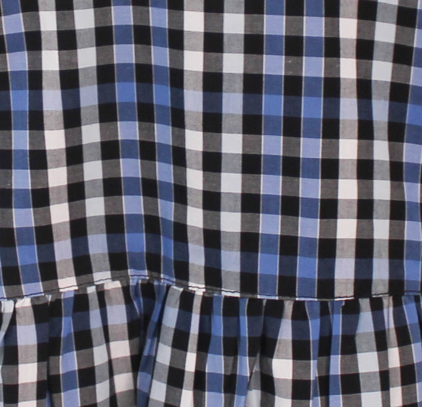Woonie Sleeveless Checked Top With Pant-Blue