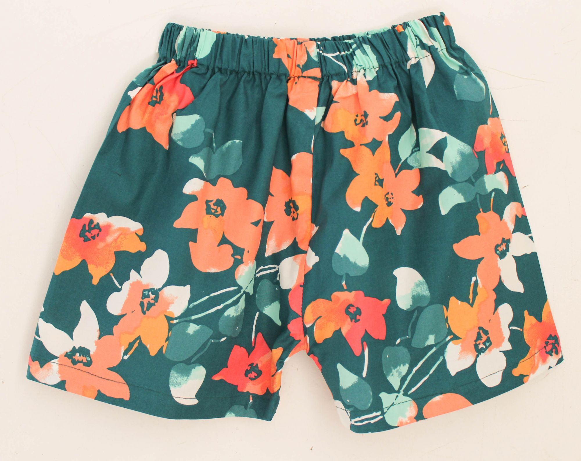Woonie Sleeveless Floral Print Top With Shorts -Green