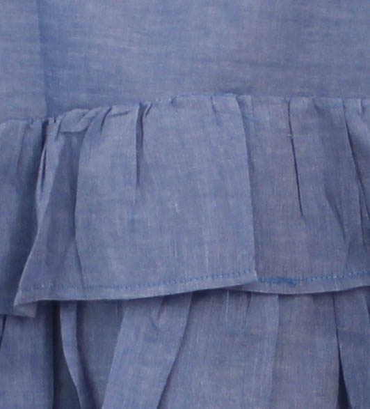 Woonie Sleeveless Frill Design Top With PantBlue