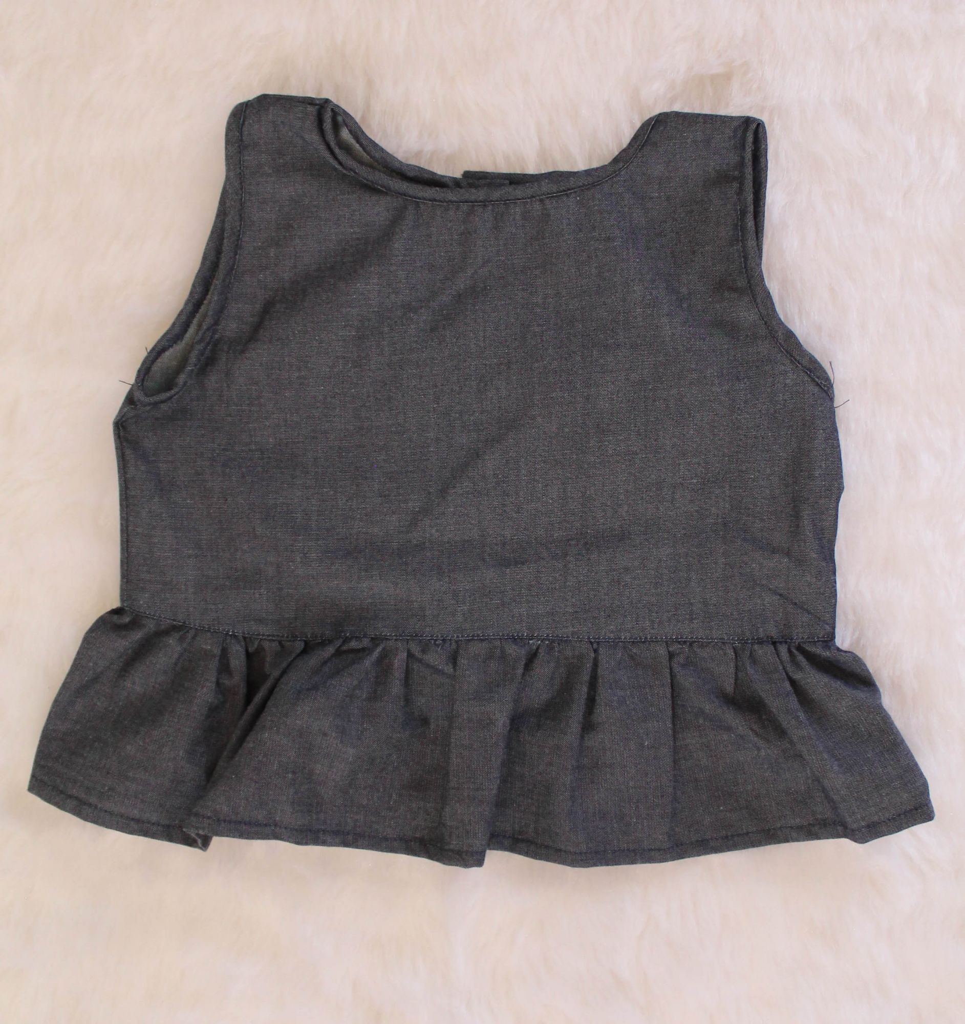 Woonie Sleeveless Peplum Top With Stripped Pant-Blue