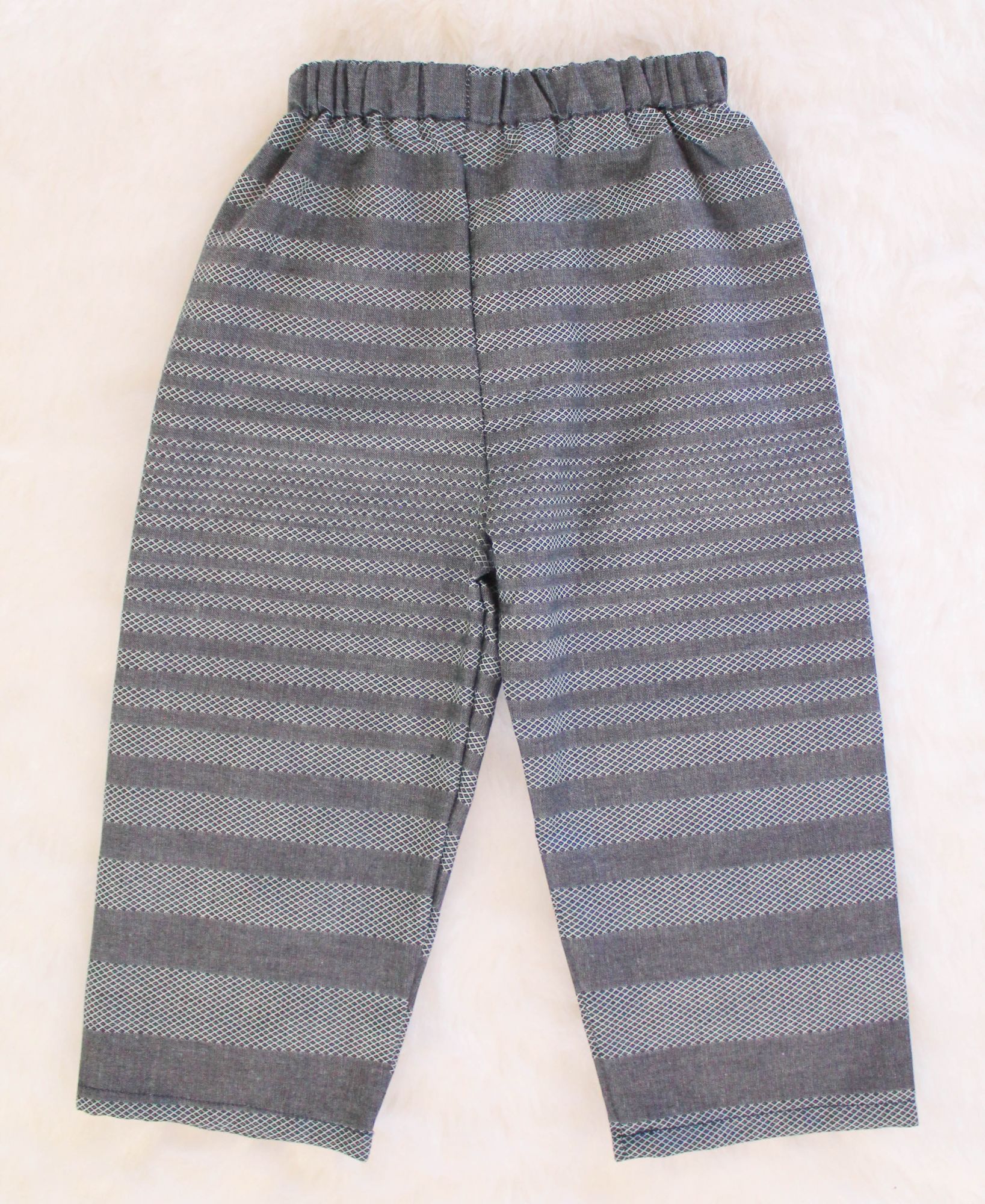 Woonie Sleeveless Peplum Top With Stripped Pant-Blue