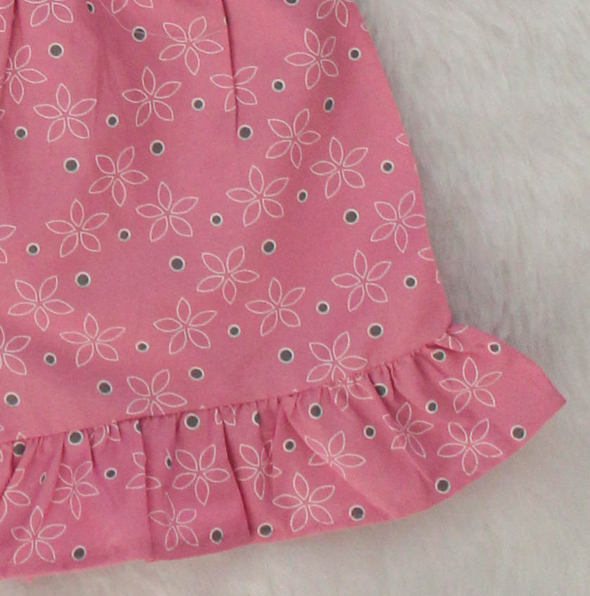 Woonie Half Puff Sleeves Floral Print Top With ShortsPink