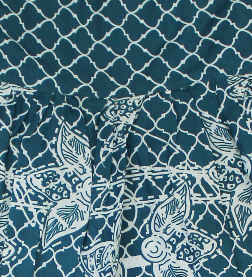 Woonie Sleeveless Motif Printed Strappy Top With Pants - Blue