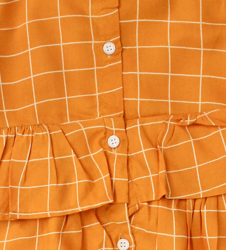 Woonie Sleeveless Checked Top With Pant  Yellow