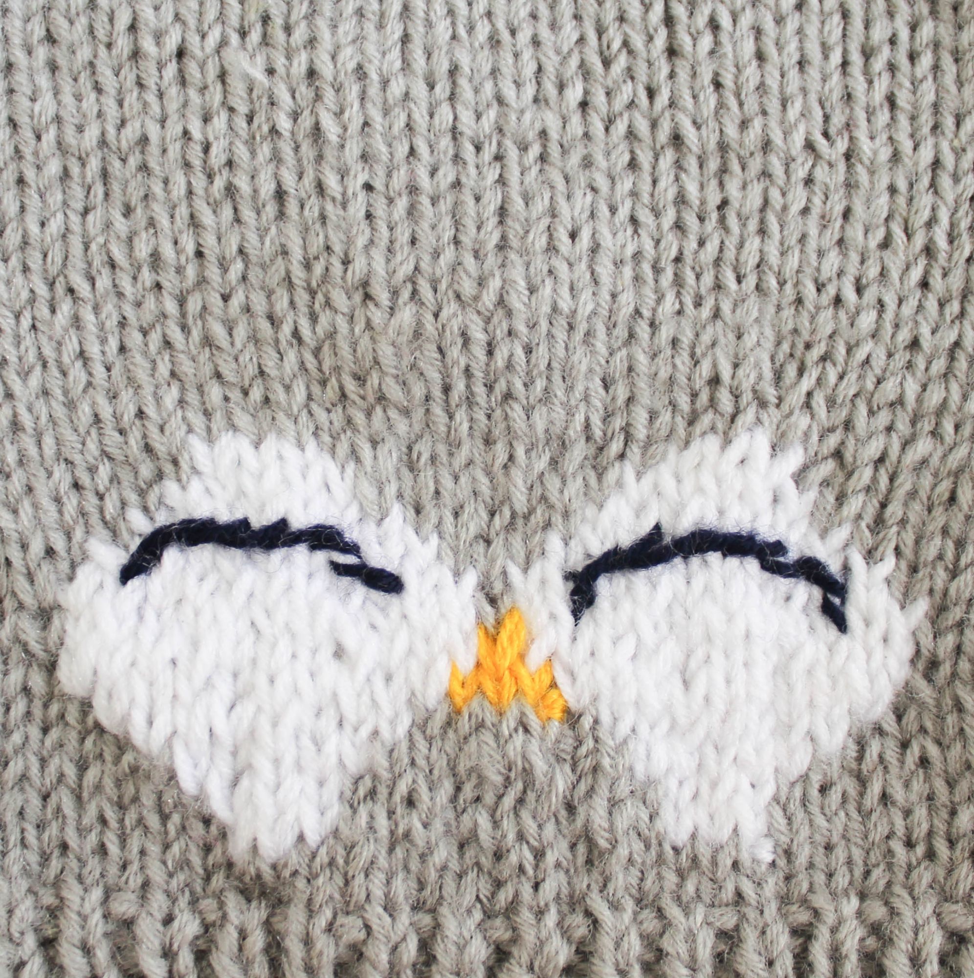Hand Knitted Bird Cap for Kids - Grey Woonie