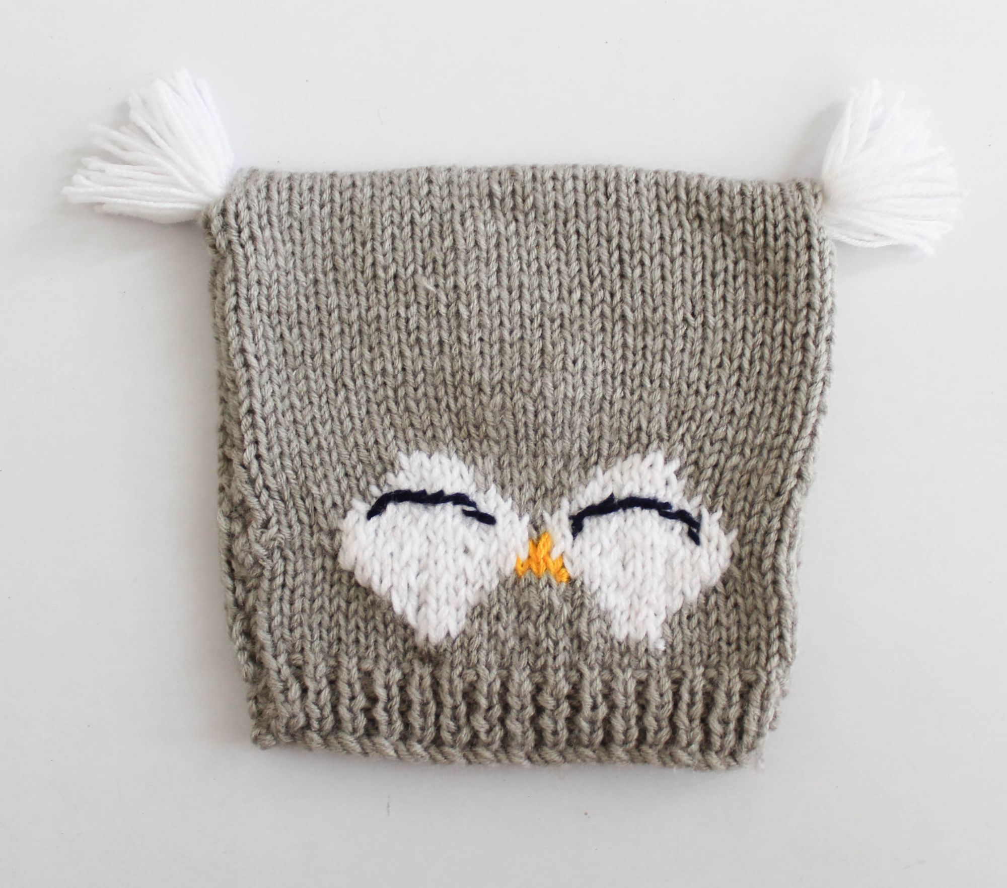 Hand Knitted Bird Cap for Kids - Grey Woonie