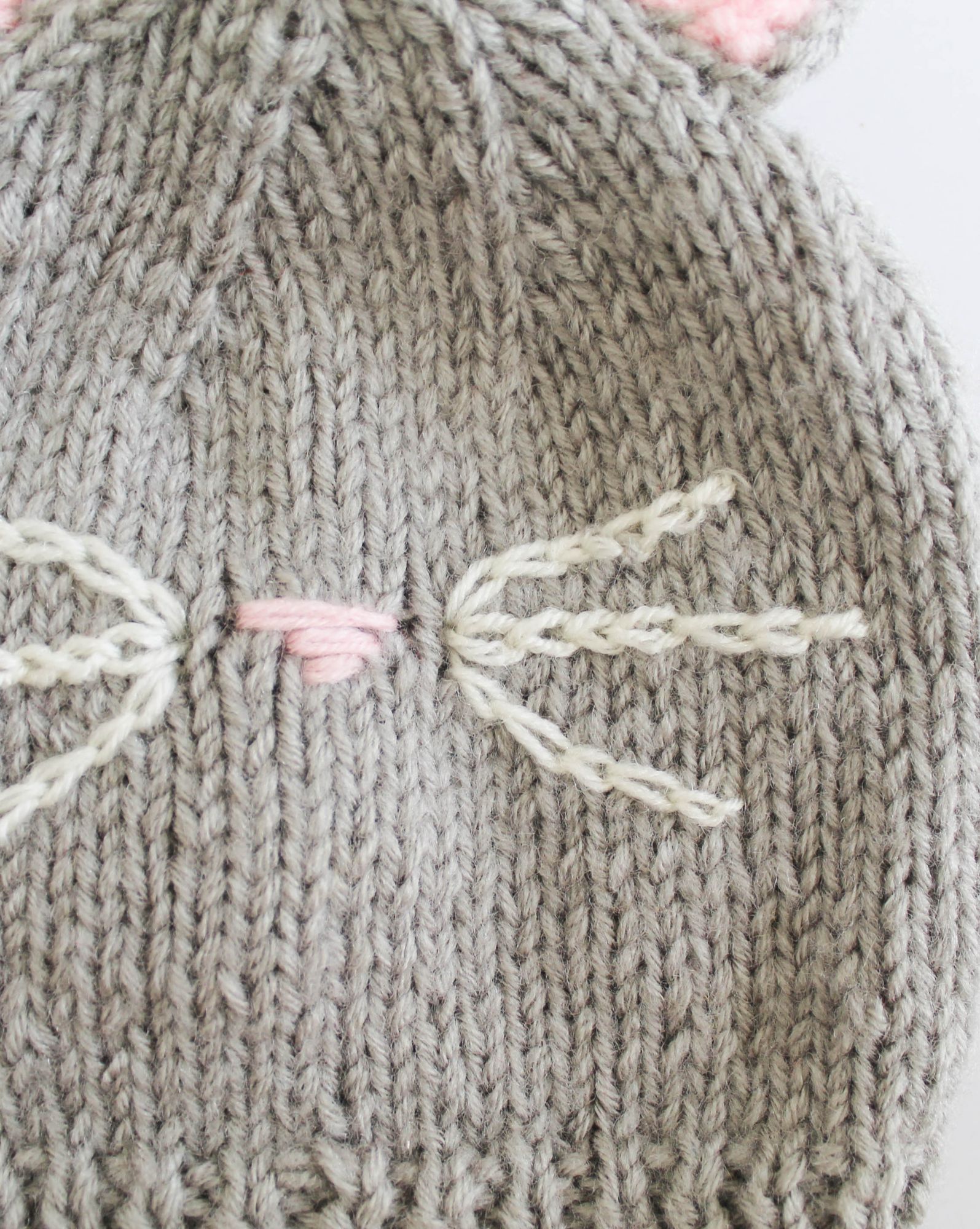 Hand Knitted Cat Cap for Kids - Grey Woonie