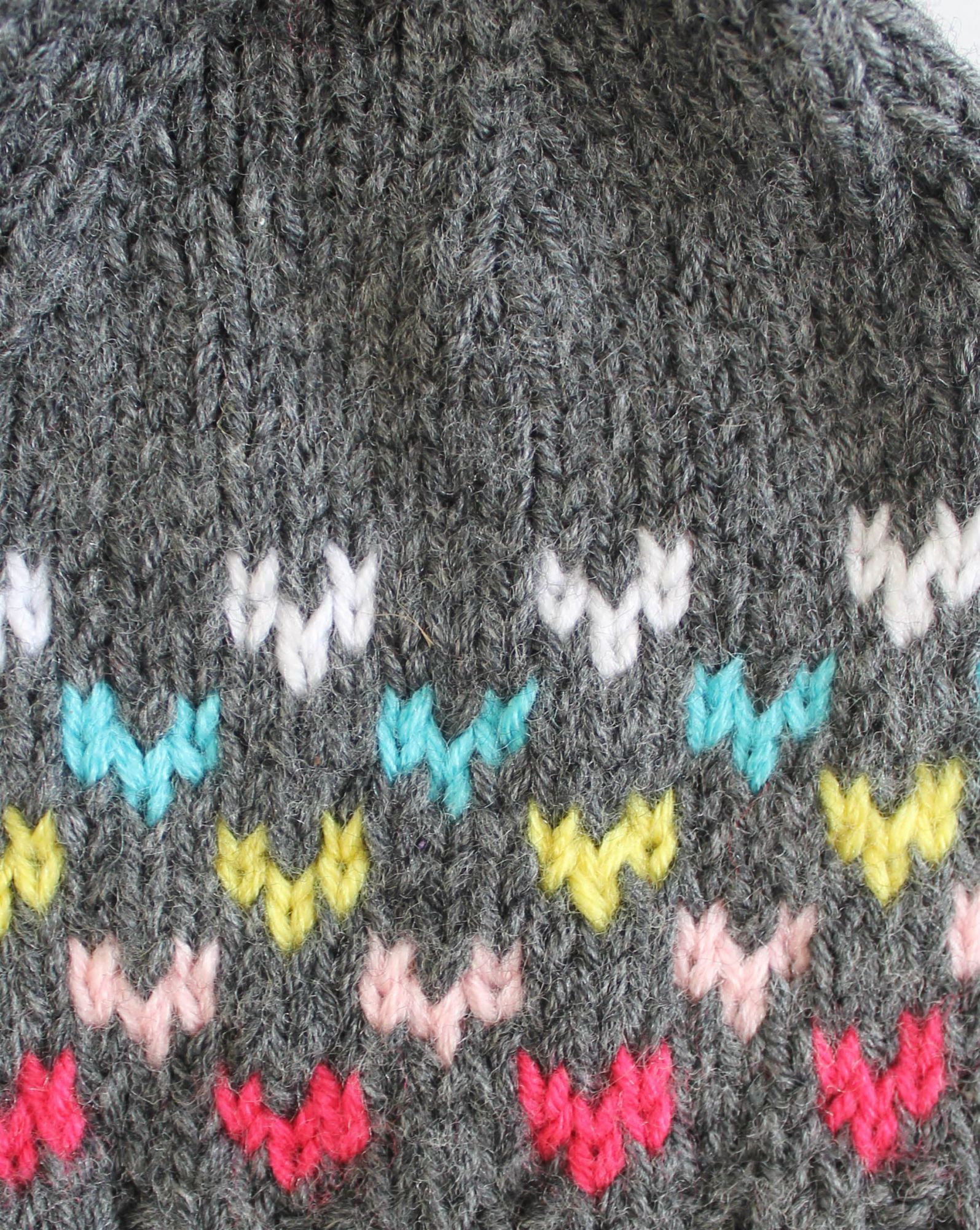 Hand Knitted Fair Isle Pattern Cap for Kids - Multicolour Woonie