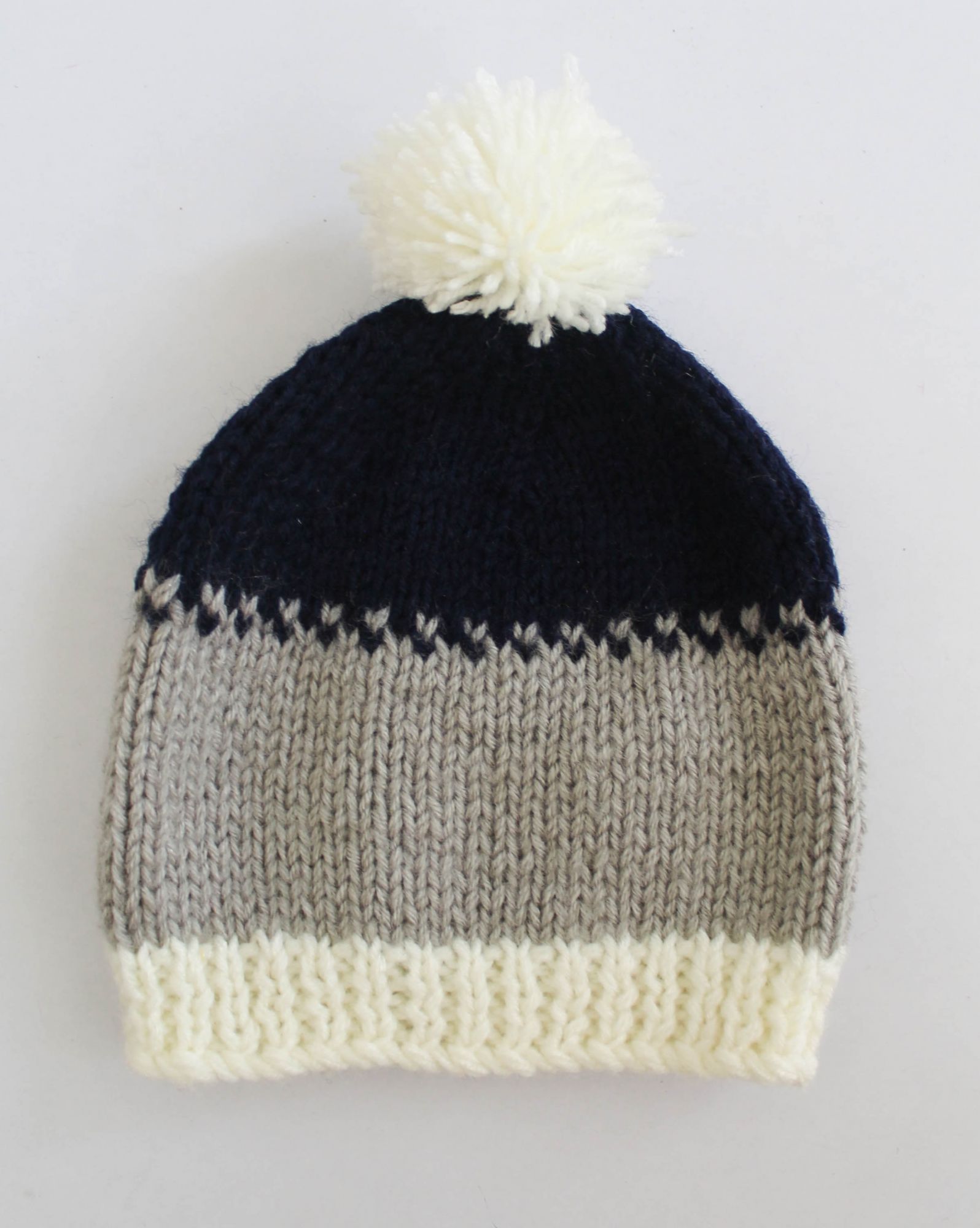 Hand Knitted Standard Pattern Cap for Kids - Navy Blue Woonie