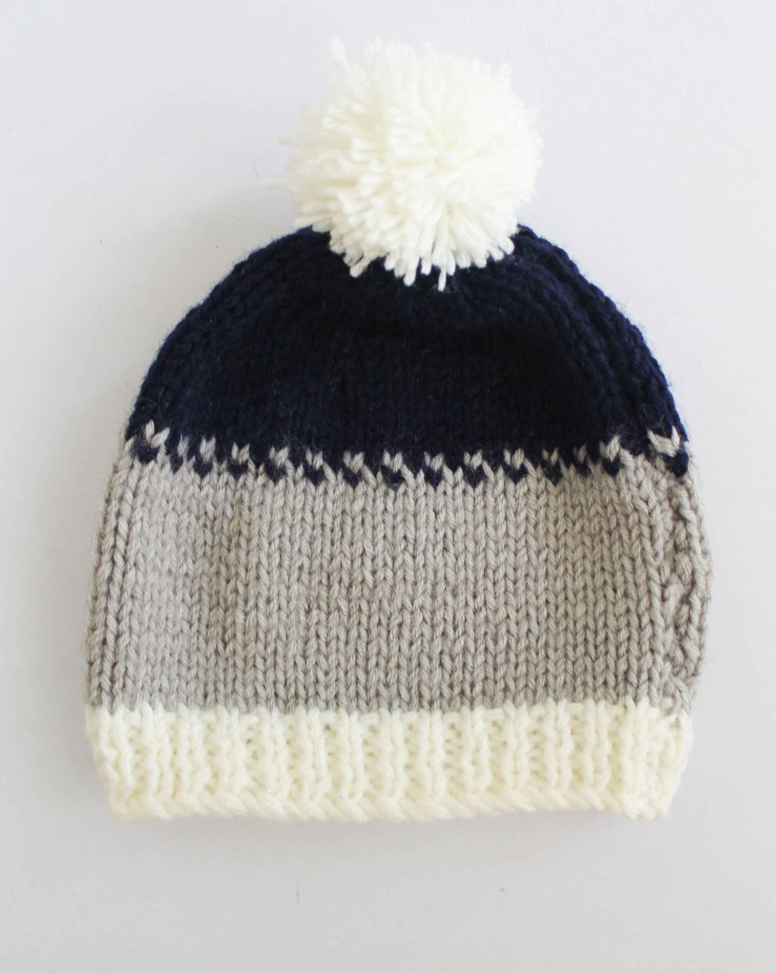 Hand Knitted Standard Pattern Cap for Kids - Navy Blue Woonie