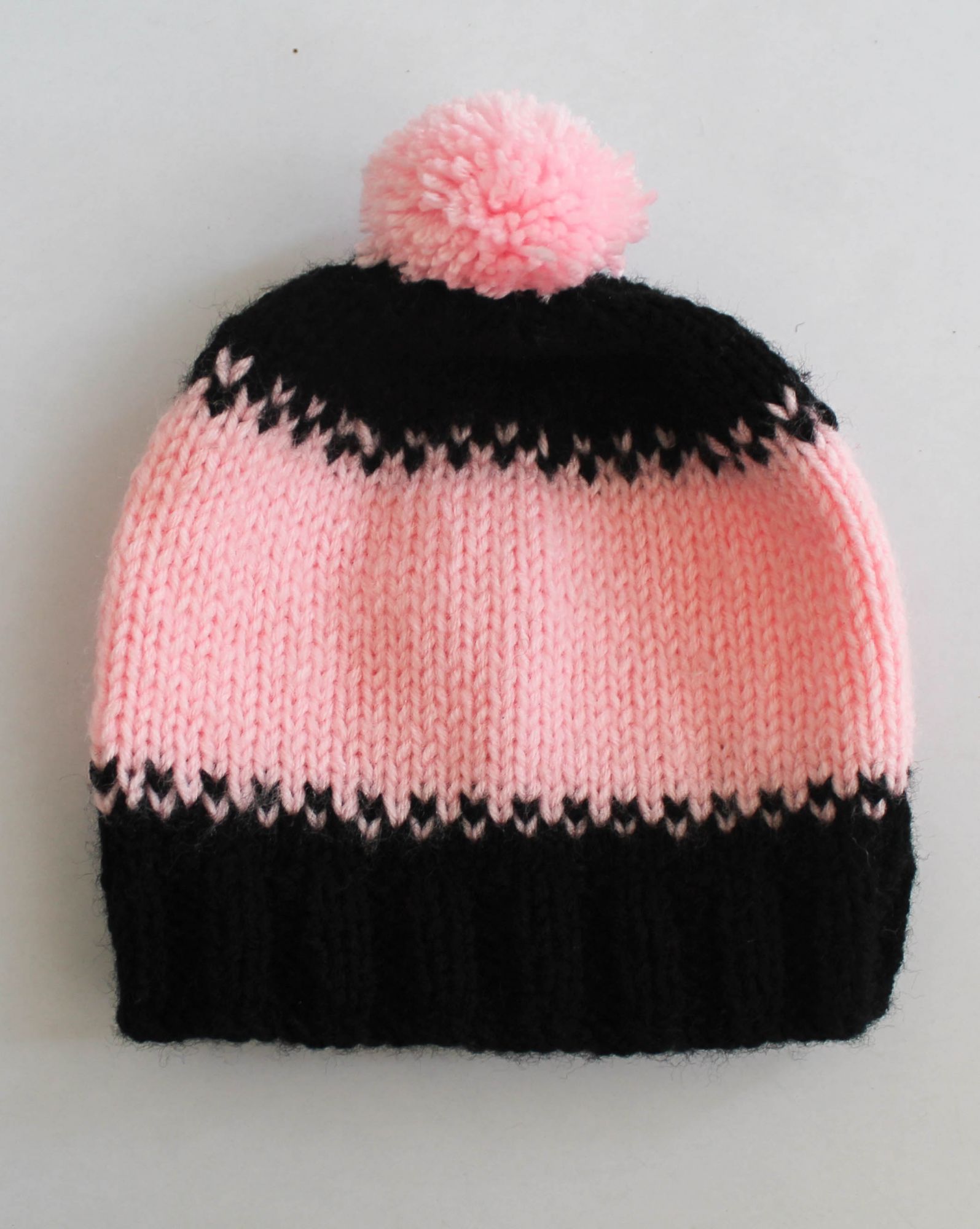 Hand Knitted Standard Pattern Cap for Kids - Pink Woonie