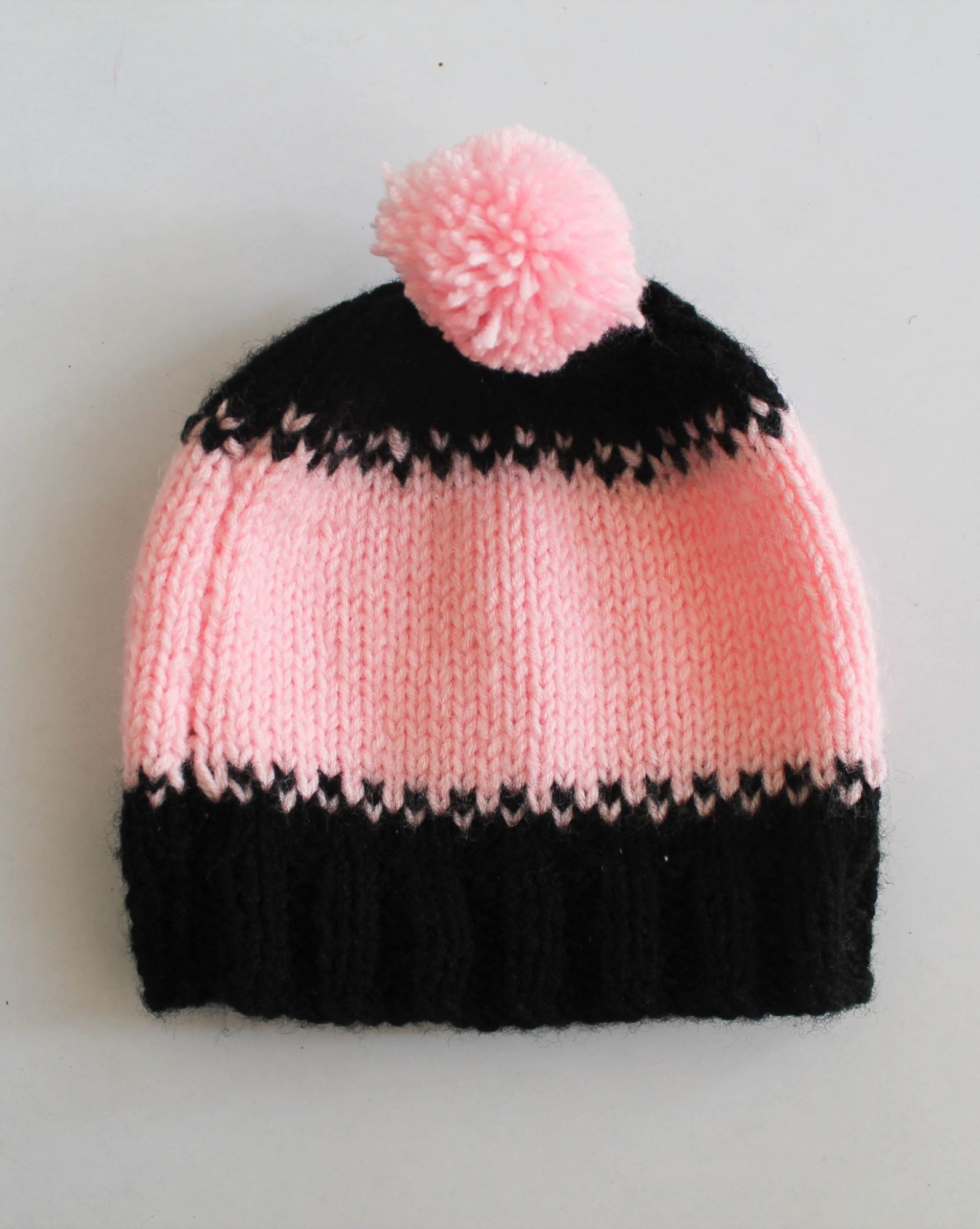 Hand Knitted Standard Pattern Cap for Kids - Pink Woonie