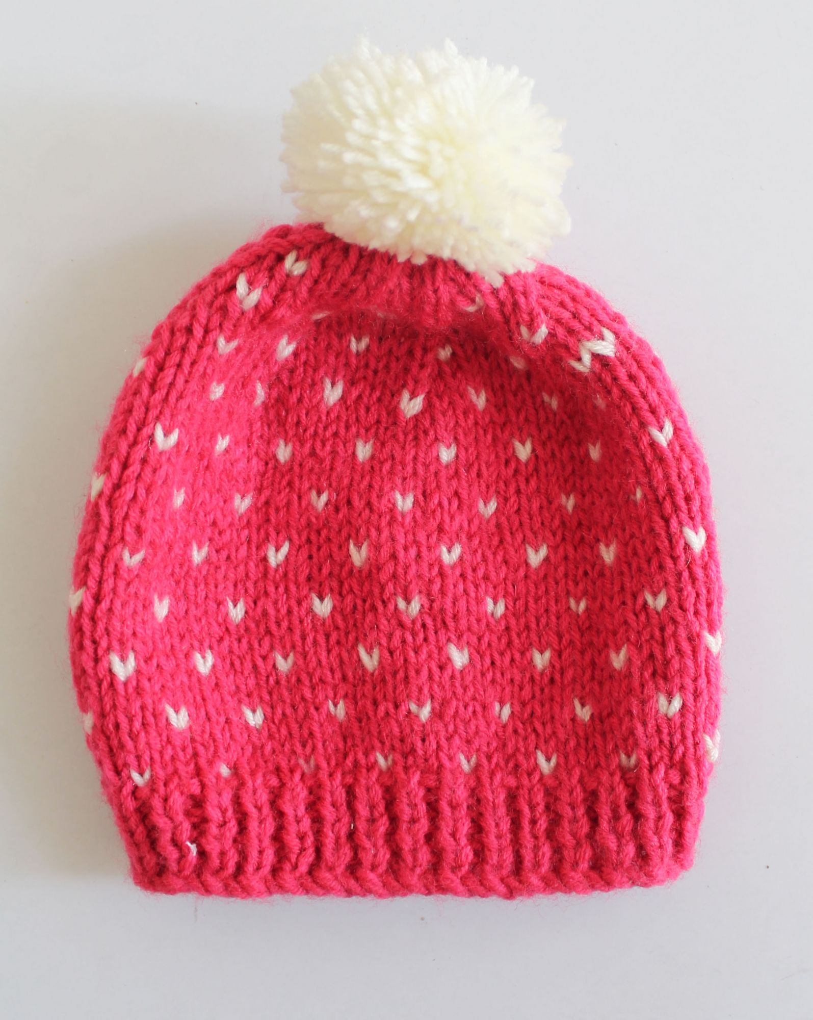 Hand knitted Standard Pattern Cap for Kids - Pink Woonie