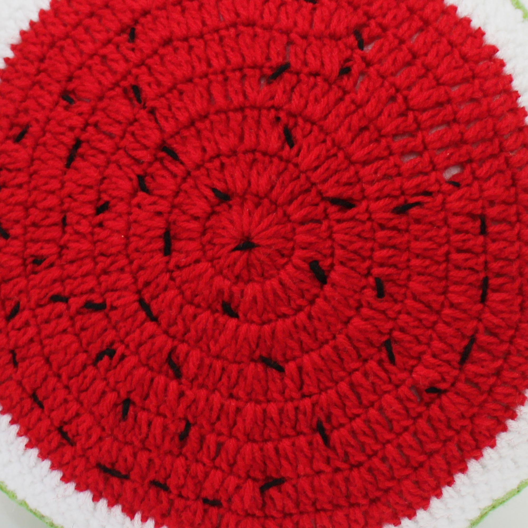 Handcrafted Watermelon Pattern Filled Cuddle Cushion - Red