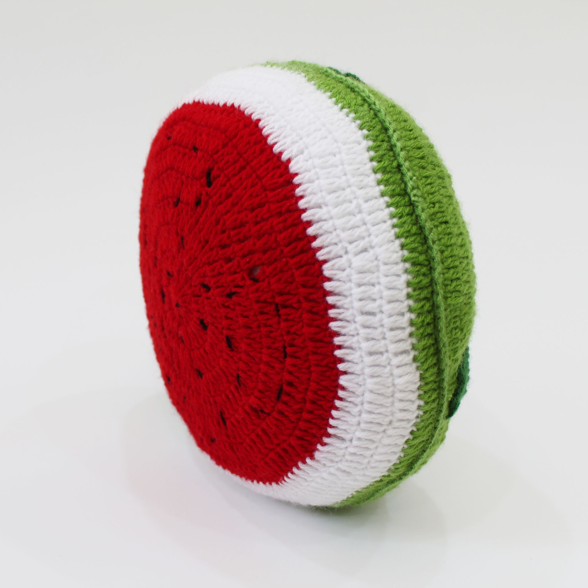 Handcrafted Watermelon Pattern Filled Cuddle Cushion - Red