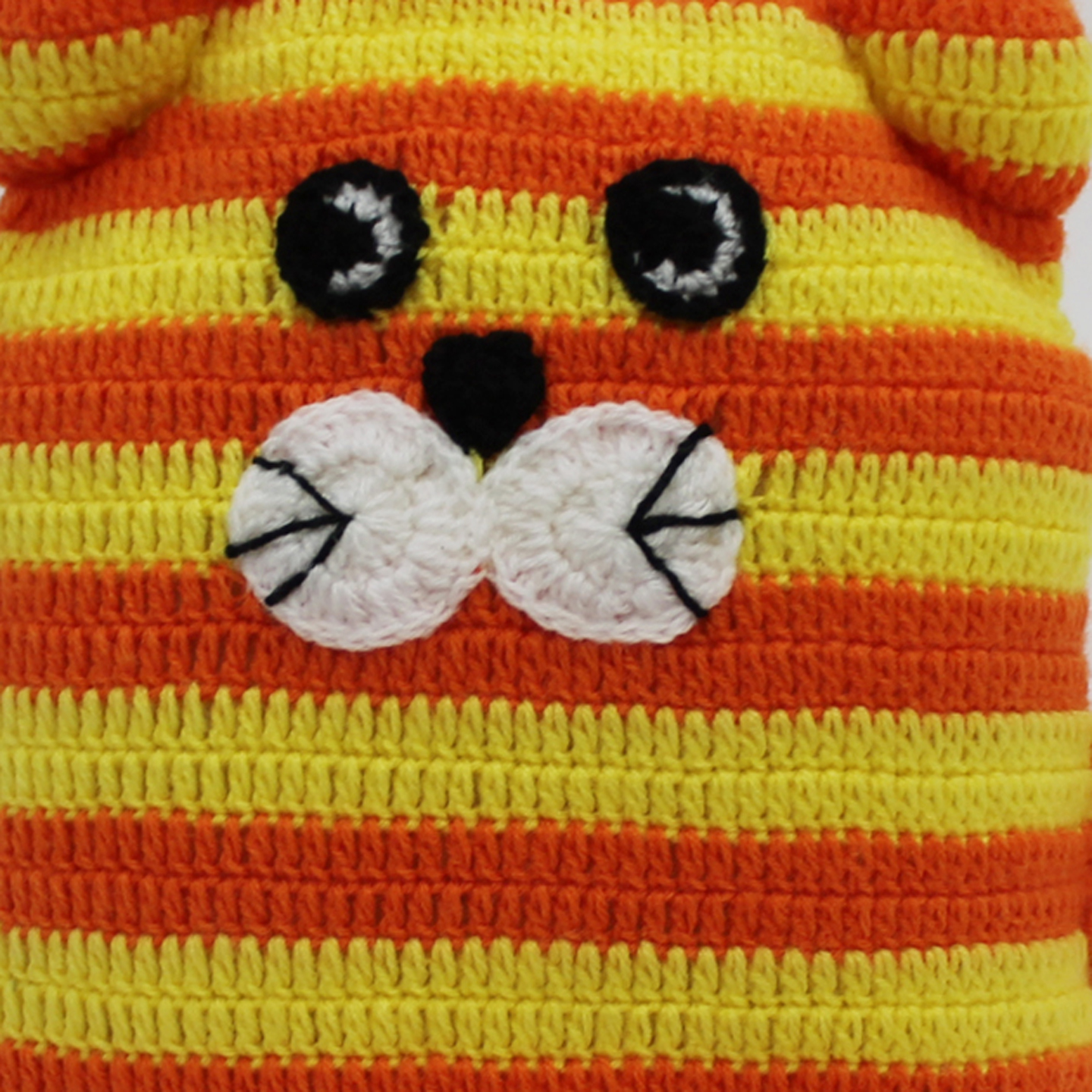 Handcrocheted Cat Shaped Cuddle Cushion with Cover - Orange