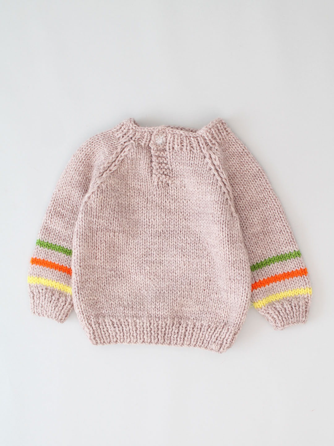 Handknitted Abstract Pattern Intarsia Stitch Sweater - Beige