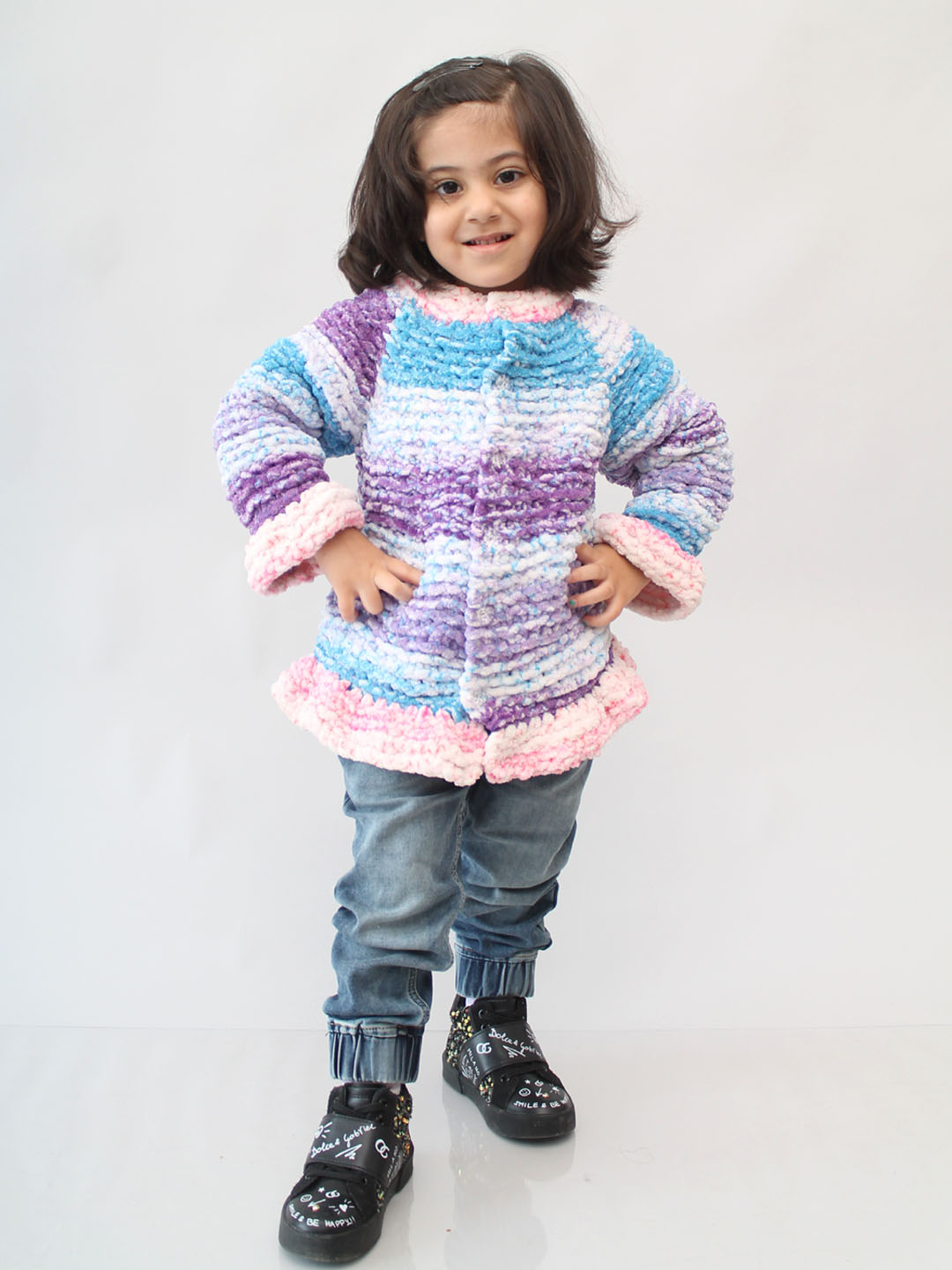 Handknitted Baby Soft Sweater for Newborn - Multi