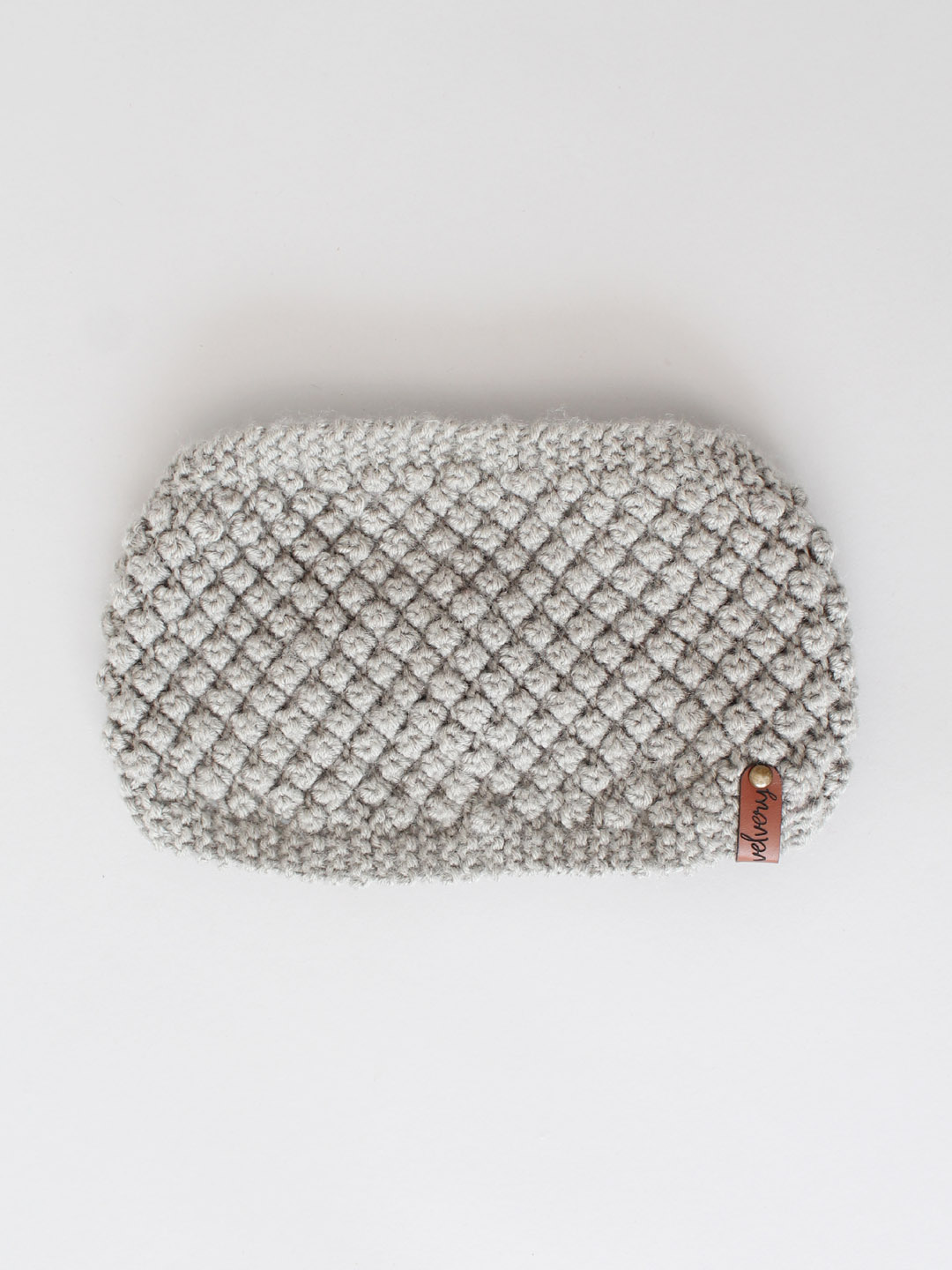 Handknitted Bramble Stitch Headband for Women - Grey