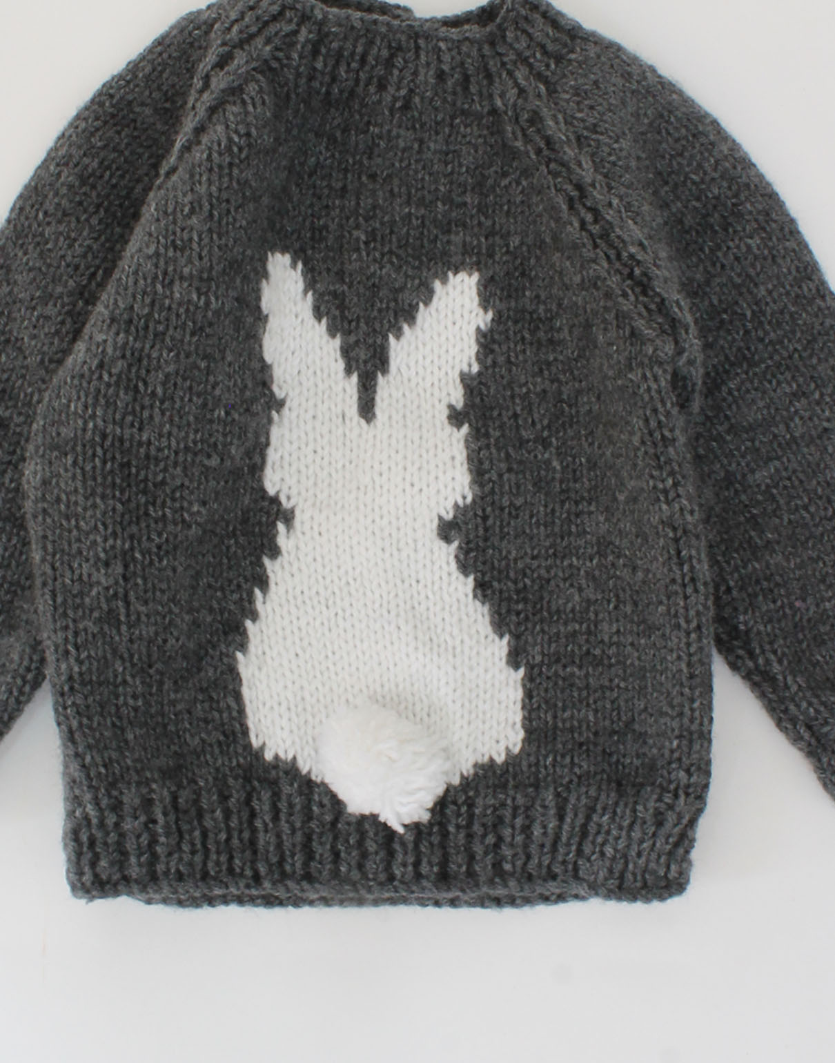 Handknitted Bunny Sweater For Kids - Dark Grey