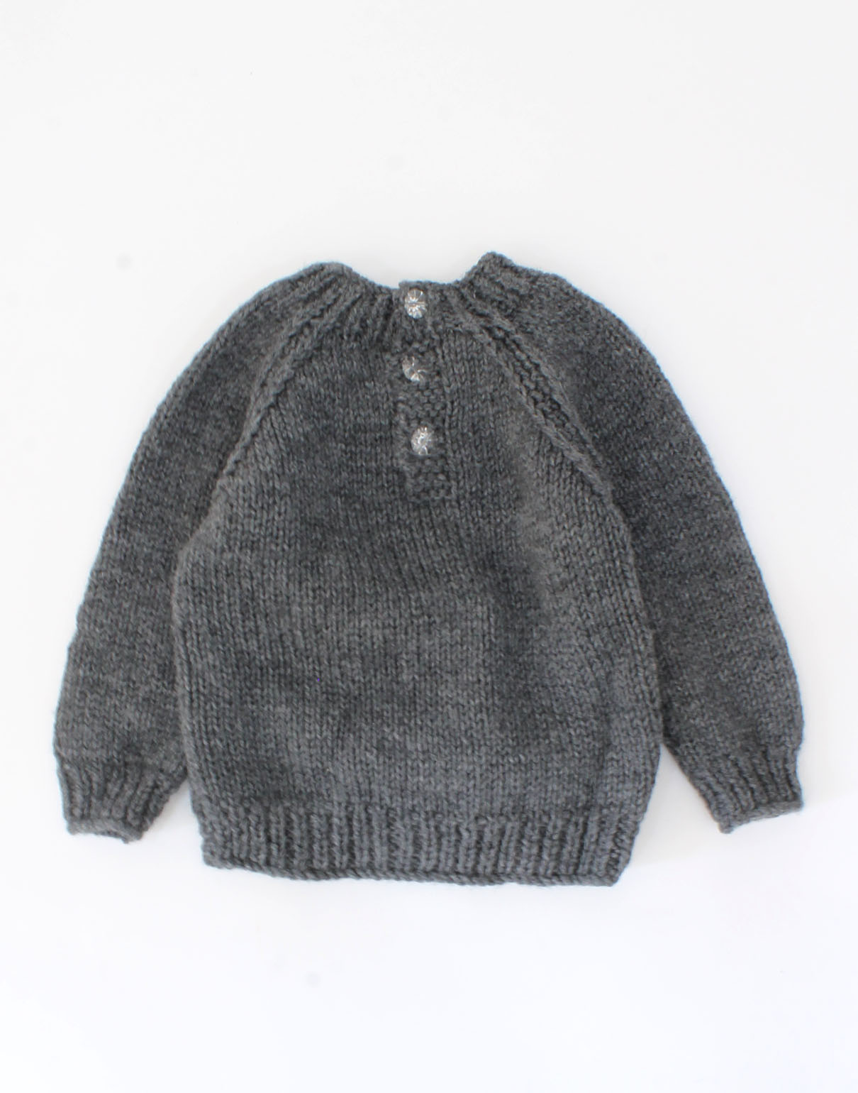 Handknitted Bunny Sweater For Kids - Dark Grey