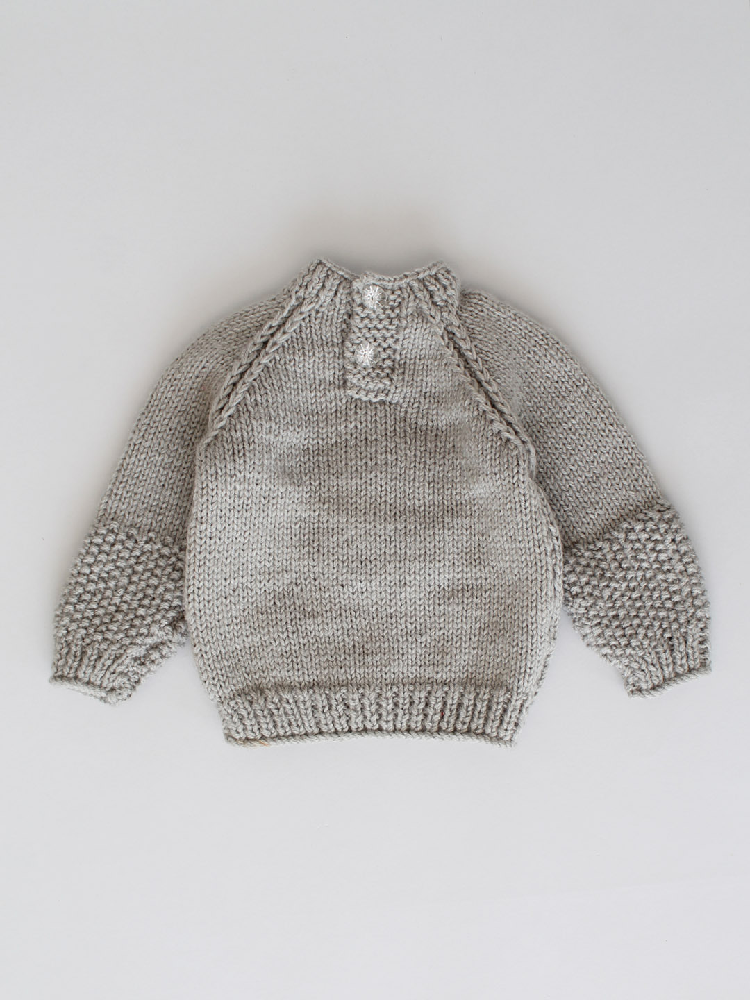Handknitted Cloud & Rain Infant Sweater - Grey
