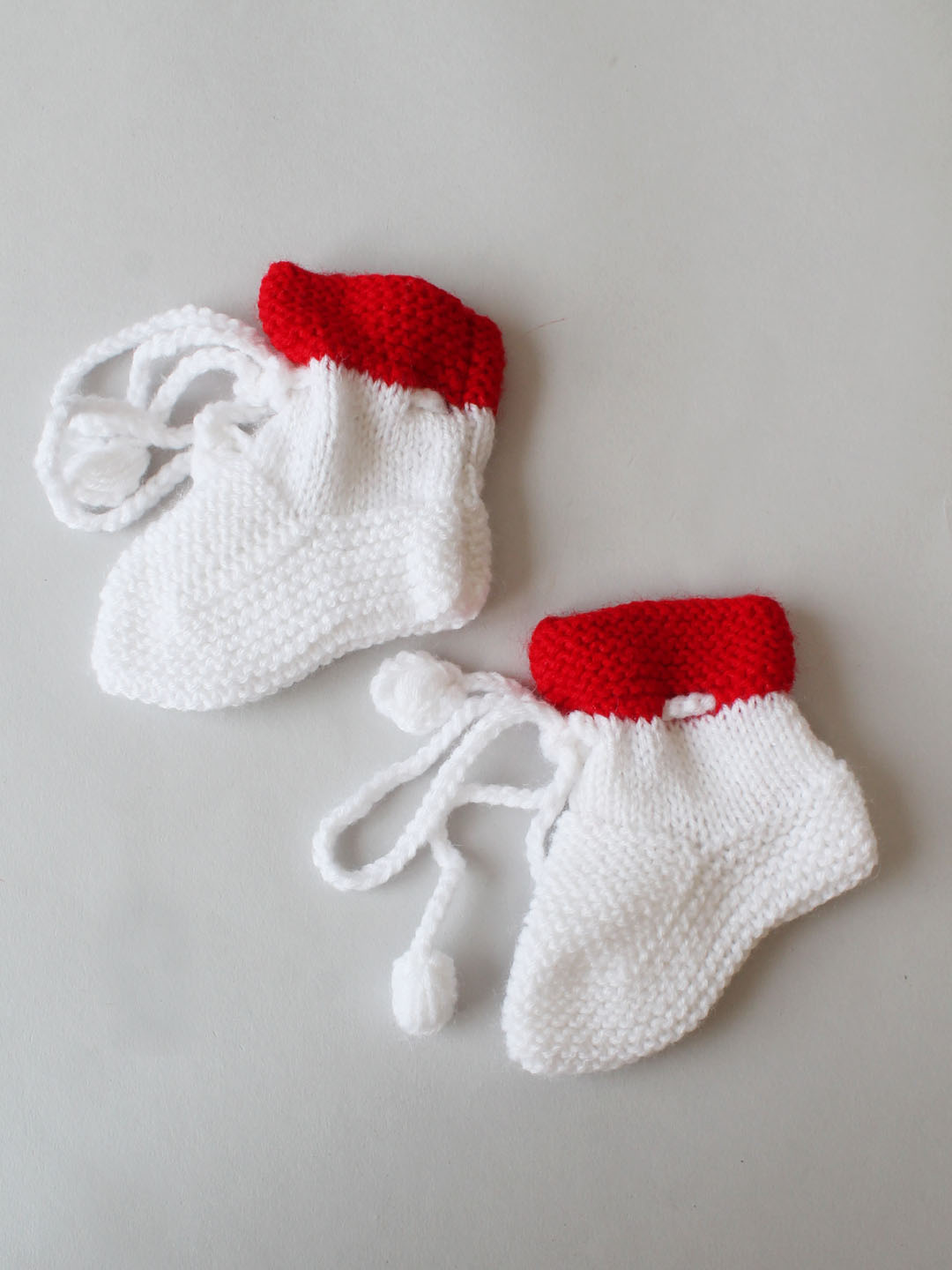 Handknitted Collared Sweater with Pants Cap and Socks - White