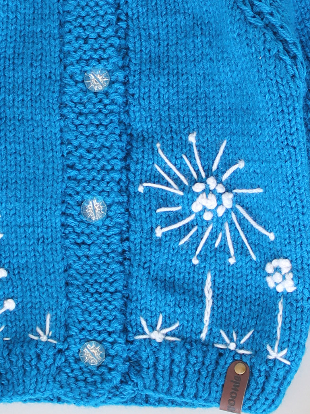 Handknitted Embroidered Cardigan for Kids - Dark Blue